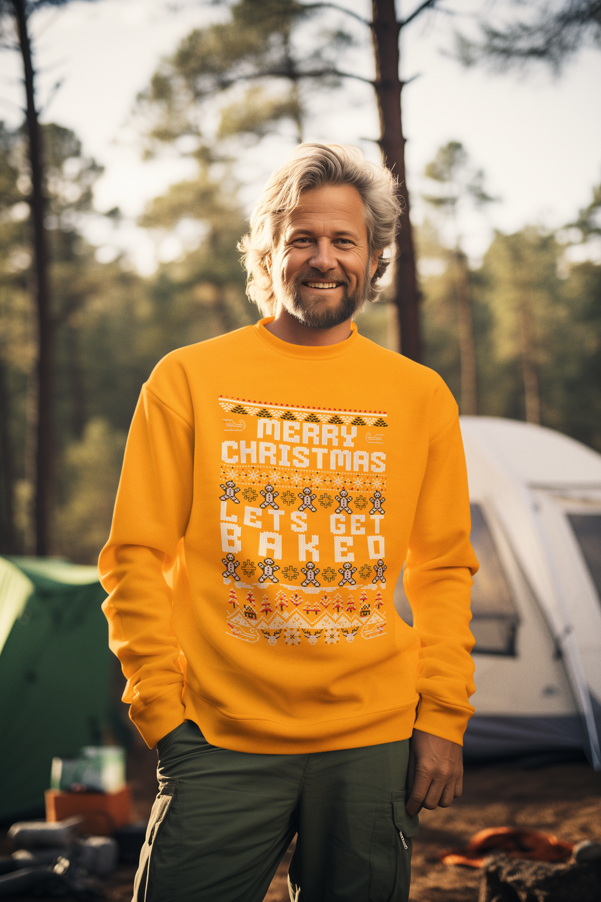 Christmas Gingerbread Crewneck Sweatshirt — "Merry Christmas" Holiday Sweater