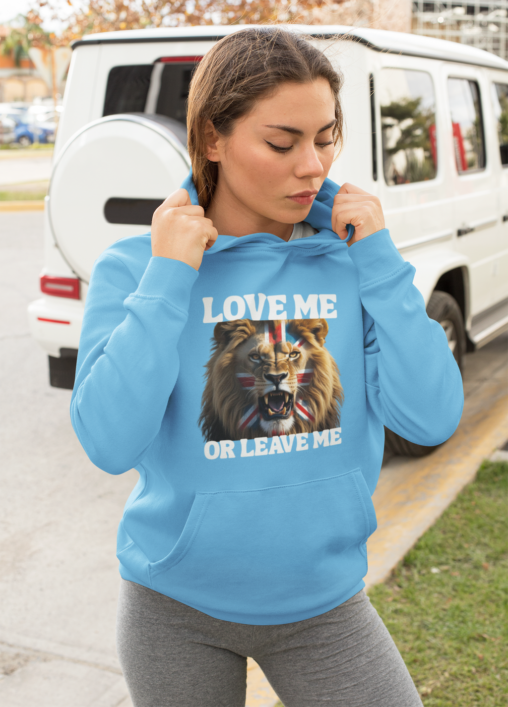 Bold Lion Print Unisex College Hoodie | Statement Sweatshirt for Students | Gift for Animal Lovers | Trendy Casual Wear | Hooded Pullover