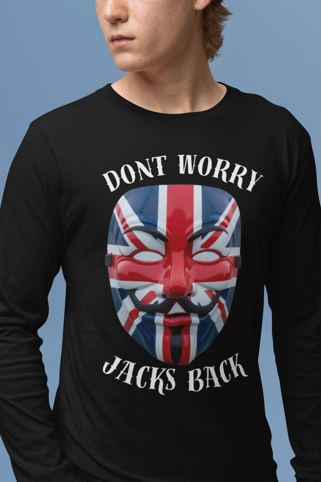 Union Jack Graphic Long Sleeve Tee, Fearless Fashion, Unisex Jersey Top, Perfect for Casual Outings, Gift for Friends