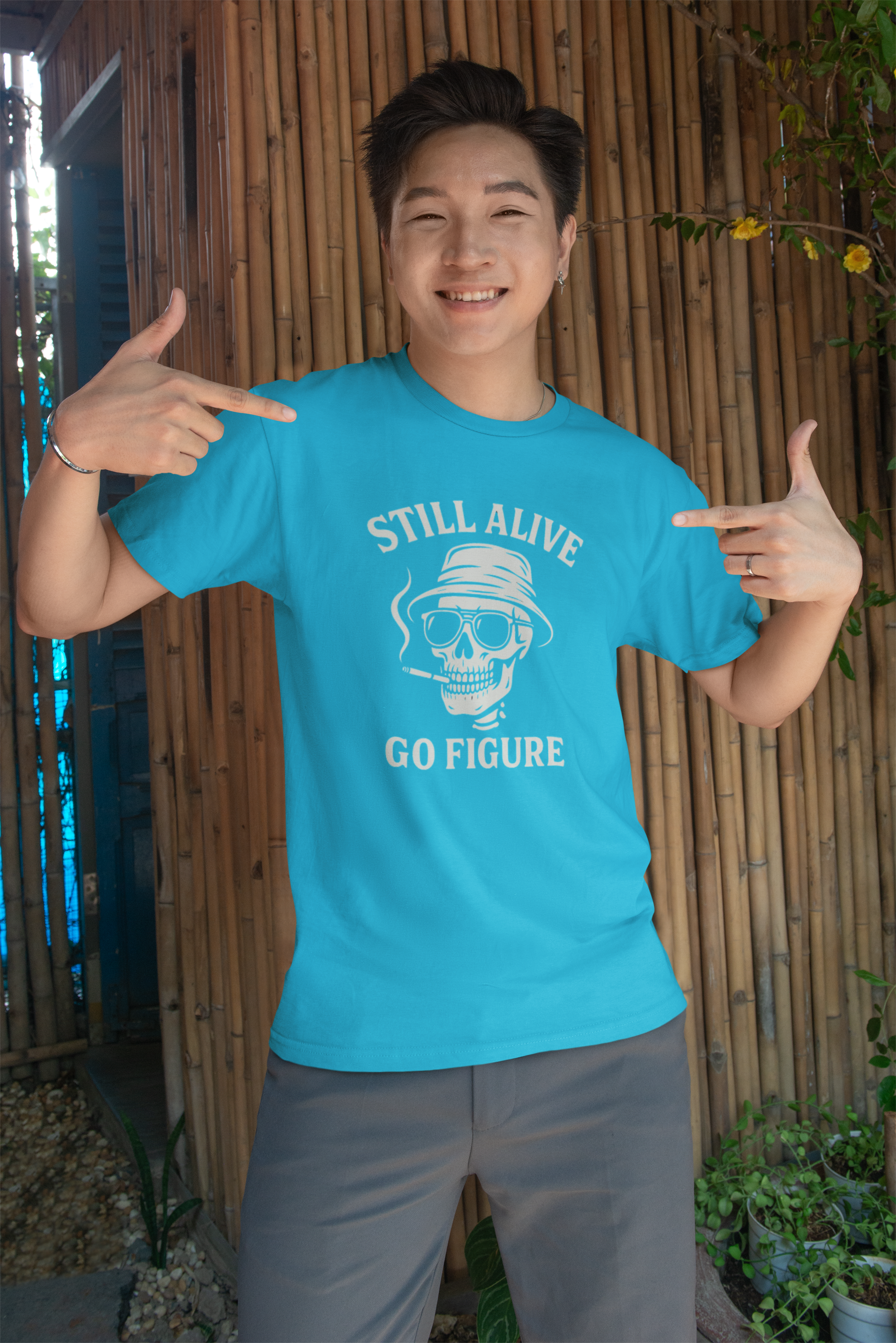 Still Alive Skull Tee — "Still Alive Go Figure" Graphic T-Shirt