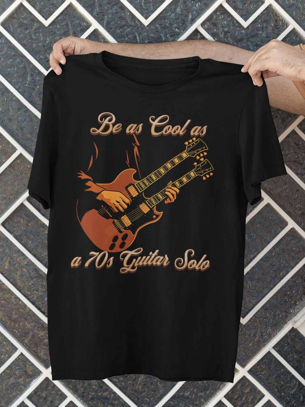 Retro Guitar Solo Tee - 'Be as Cool as a 70s Guitar Solo' Unisex Jersey Short Sleeve