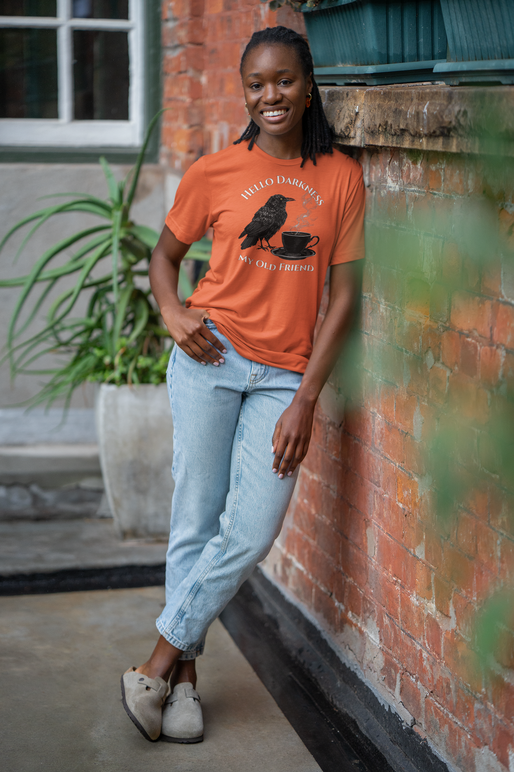 Hello Darkness My Old Friend Raven Coffee T‑Shirt