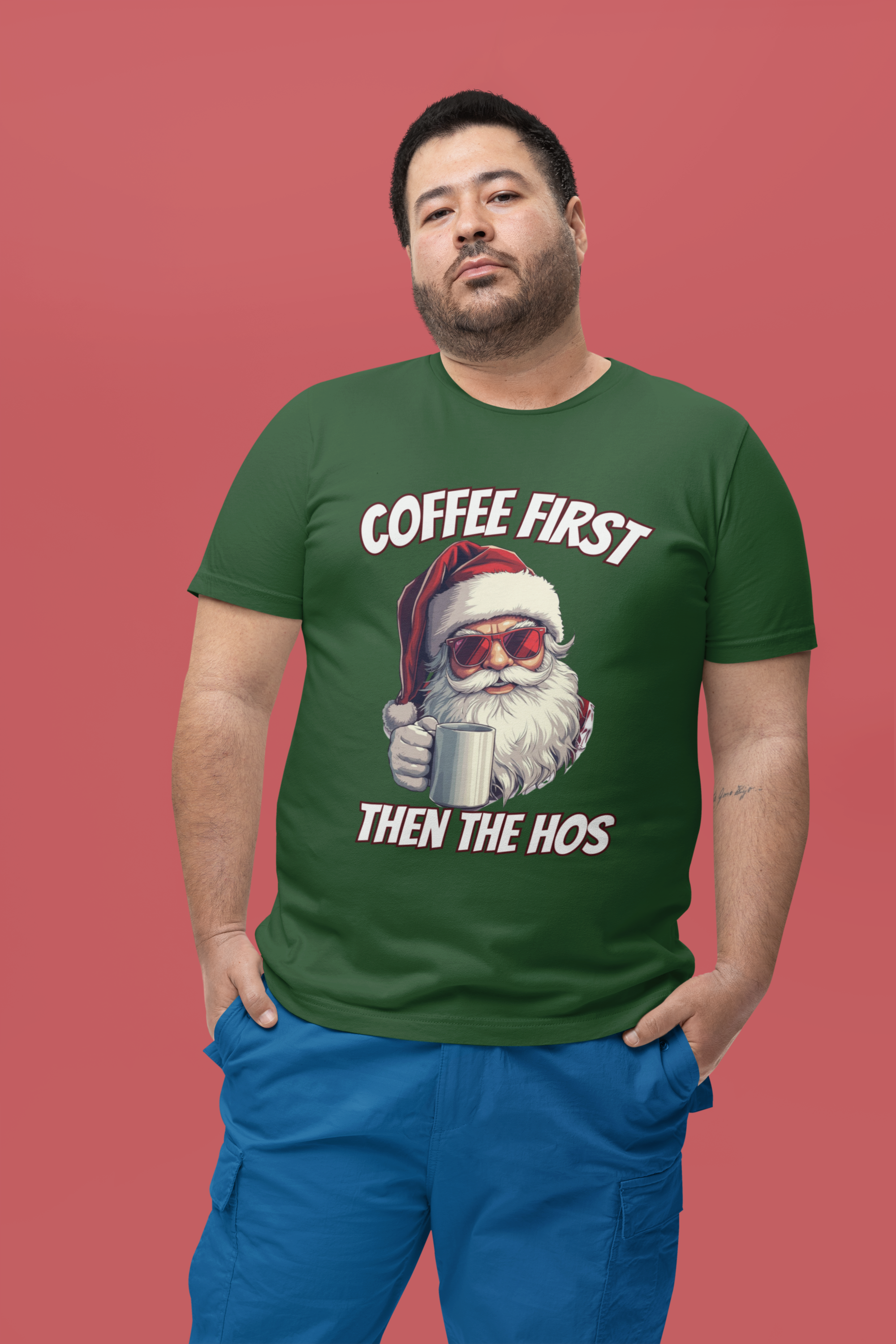 Festive Santa Coffee Tee