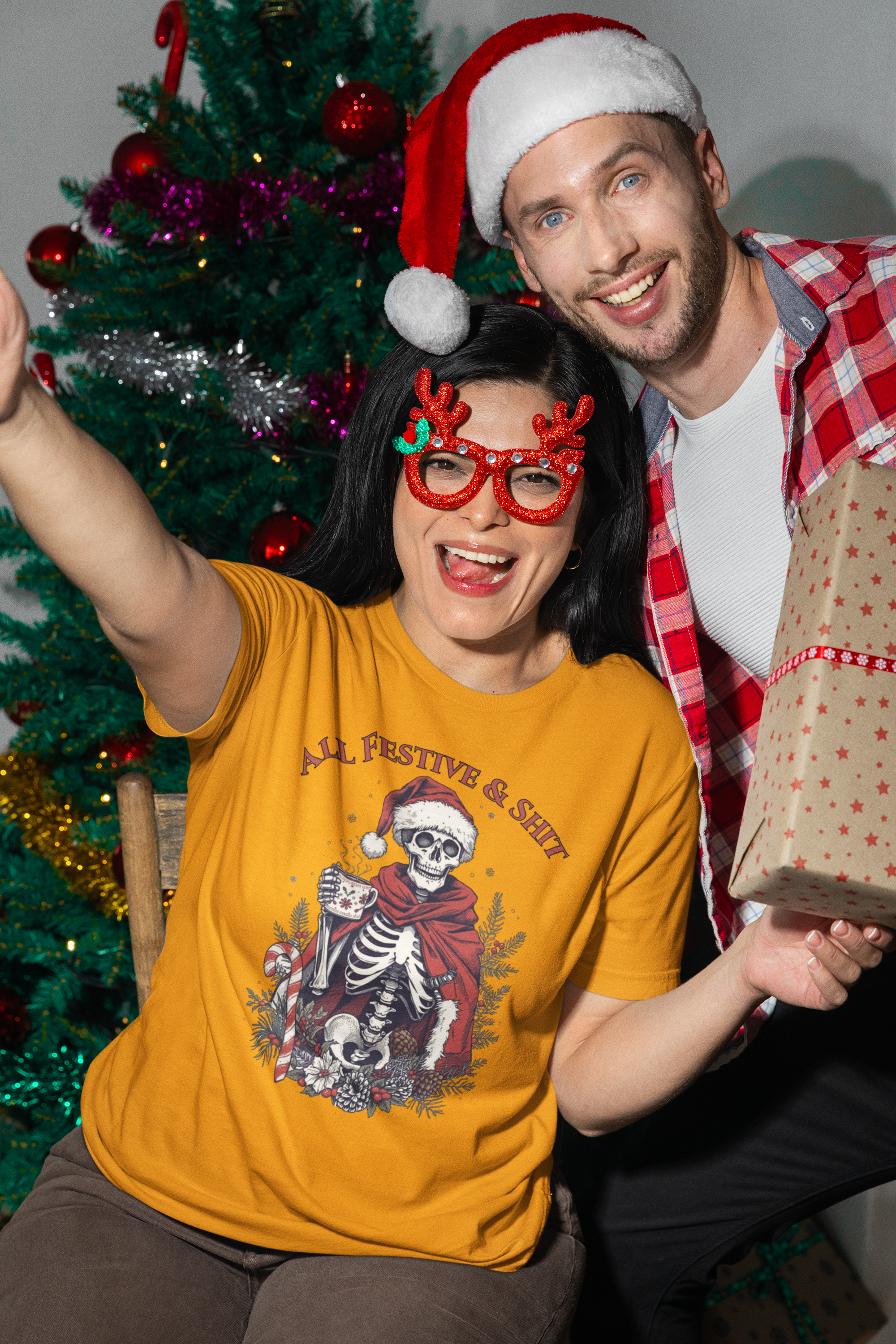 All Festive & Shit Skeleton Christmas Tee