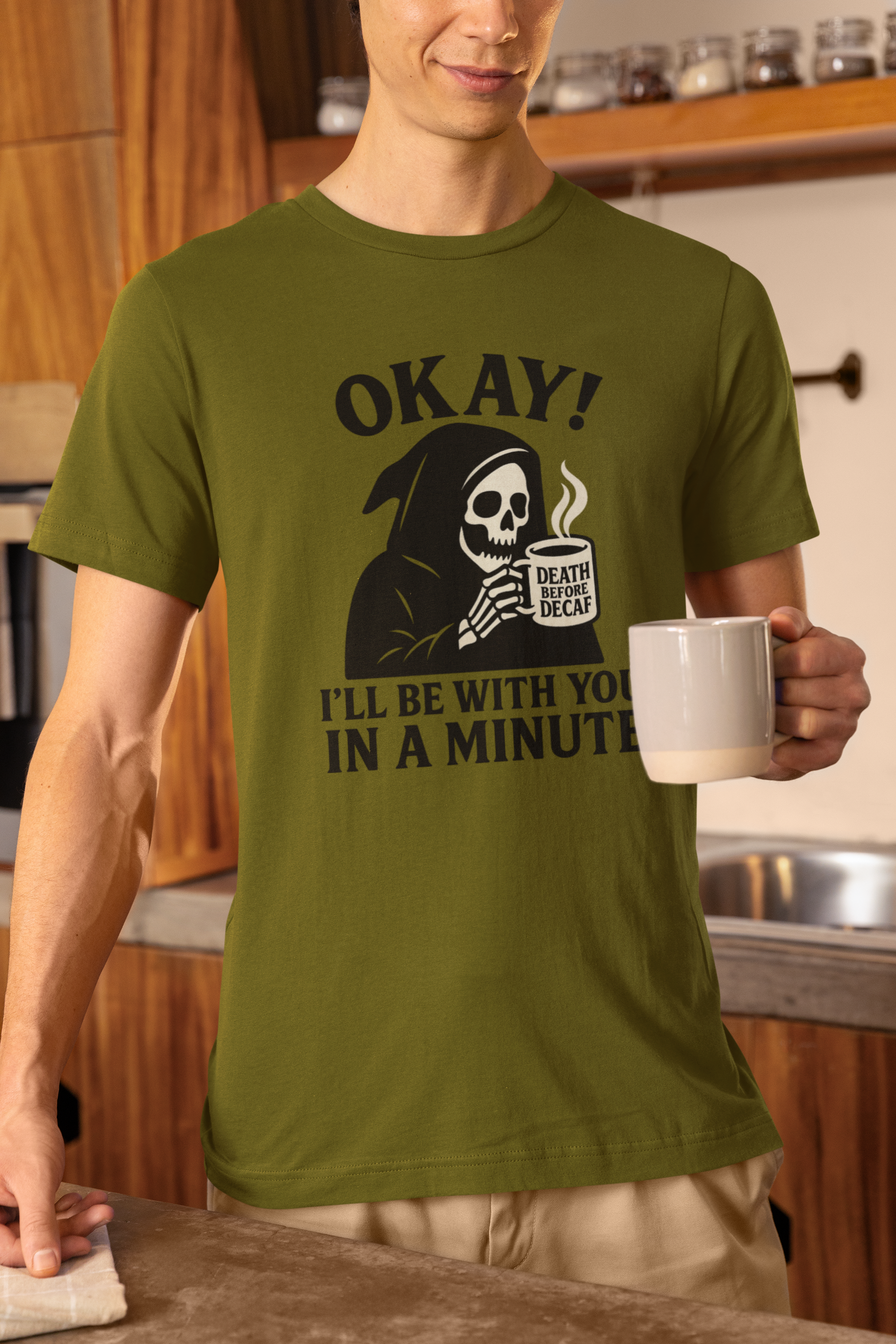 Funny Grim Reaper T-Shirt, Unisex Heavy Cotton Tee for Halloween, Gift for Friends, Skull Design, Quirky Casual Wear