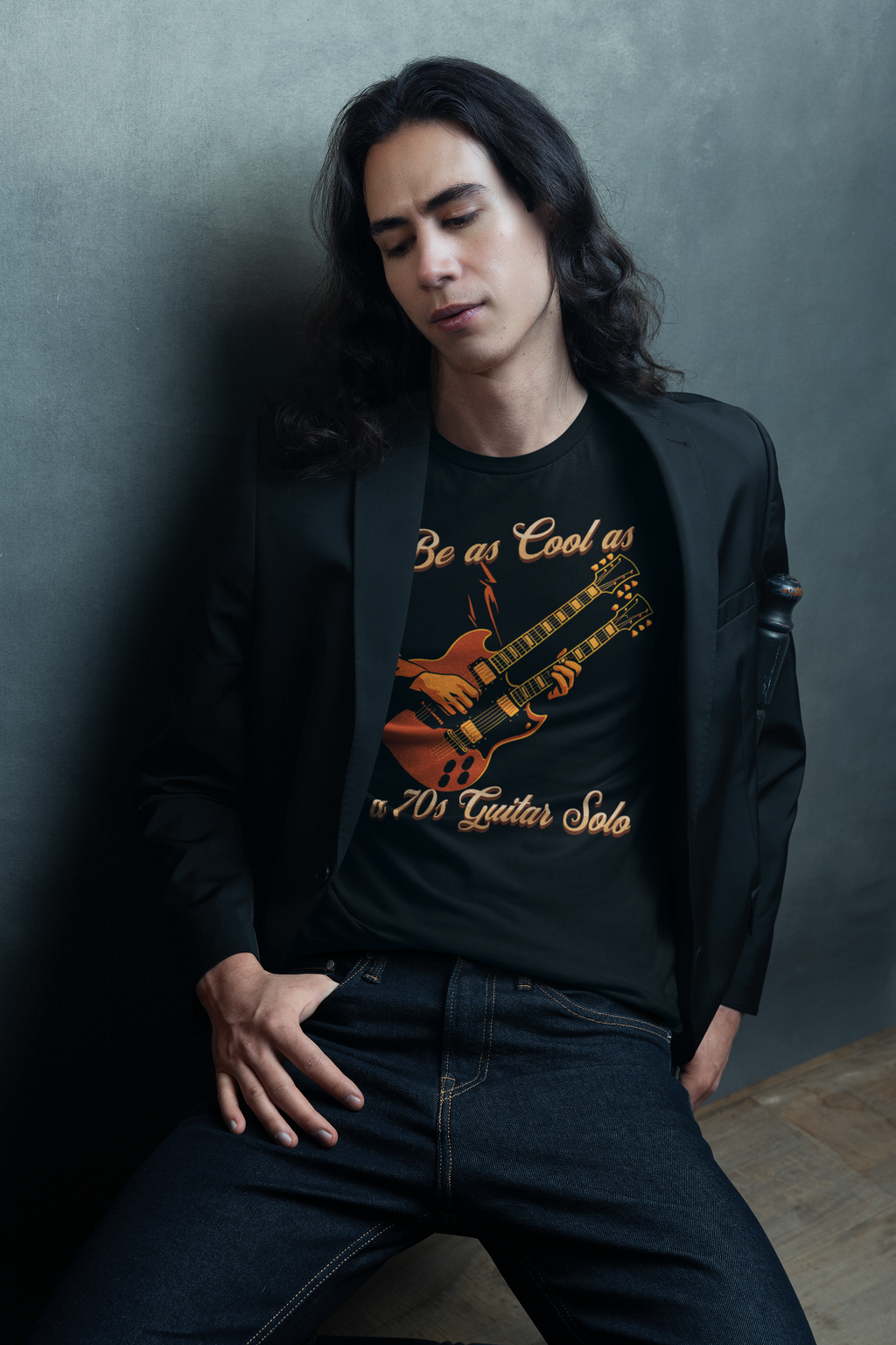 Retro Guitar Solo Tee - 'Be as Cool as a 70s Guitar Solo' Unisex Jersey Short Sleeve