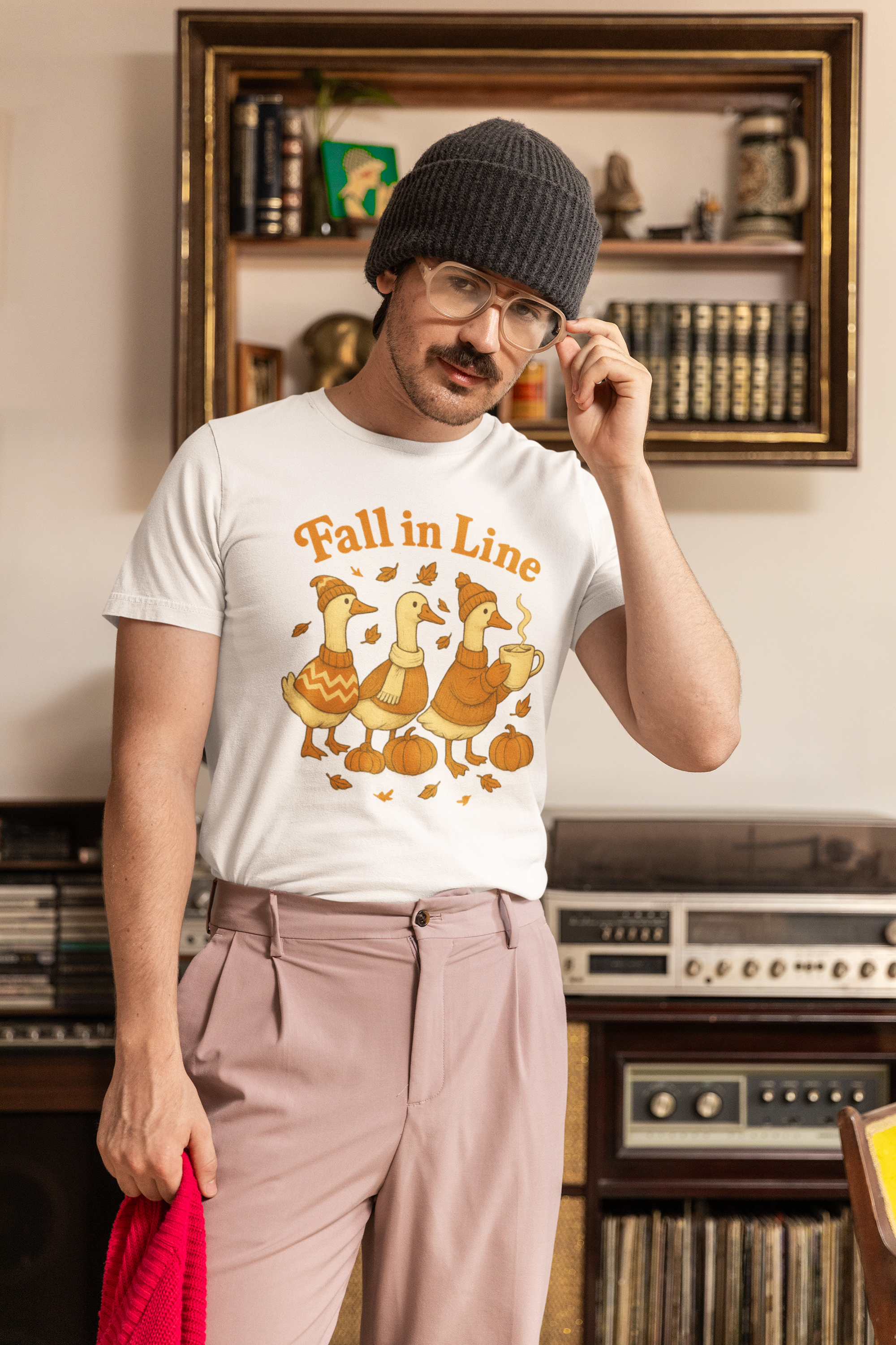 Fall in Line Unisex Tee - Cozy Autumn Graphic T-Shirt