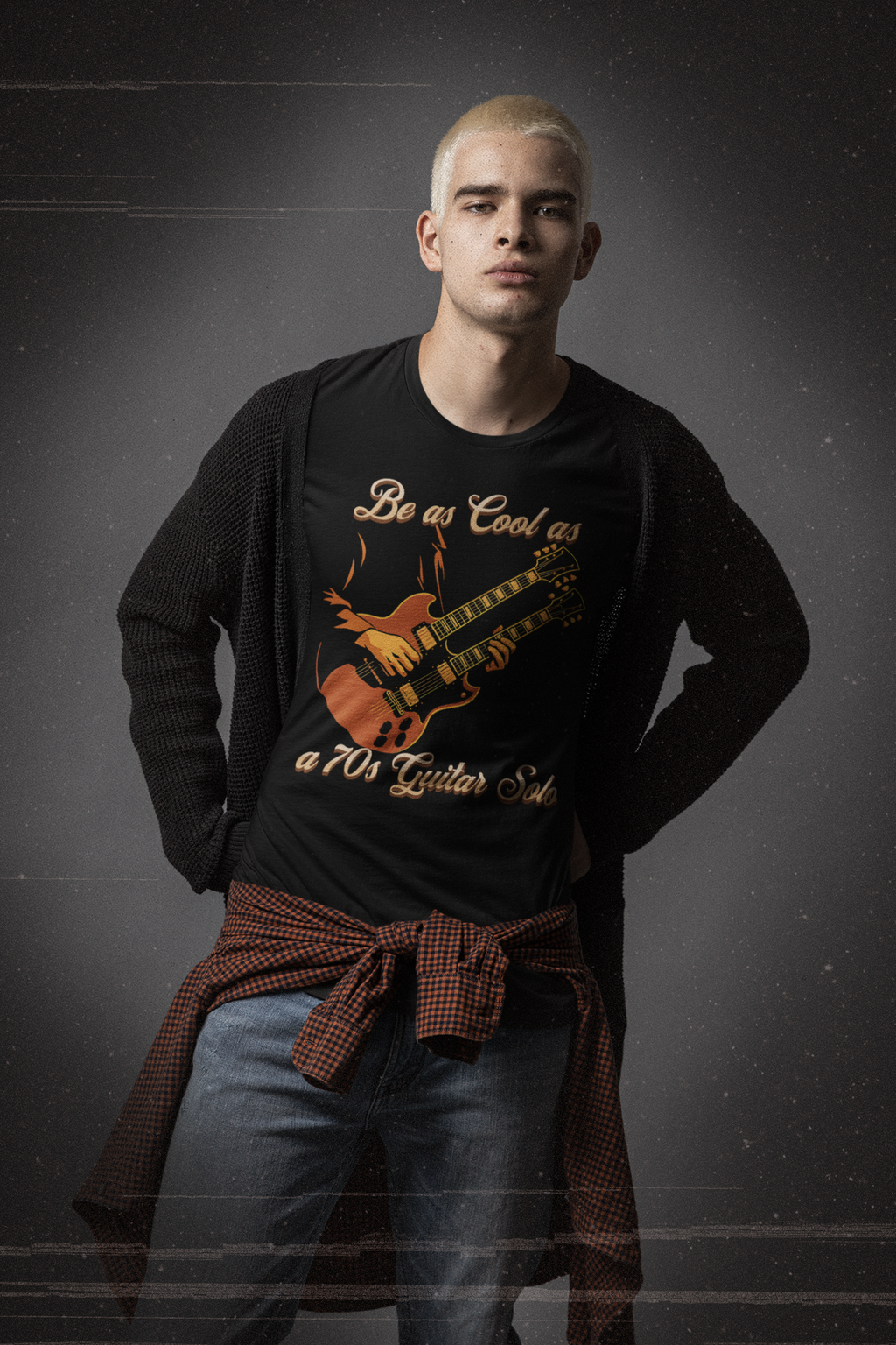Retro Guitar Solo Tee - 'Be as Cool as a 70s Guitar Solo' Unisex Jersey Short Sleeve