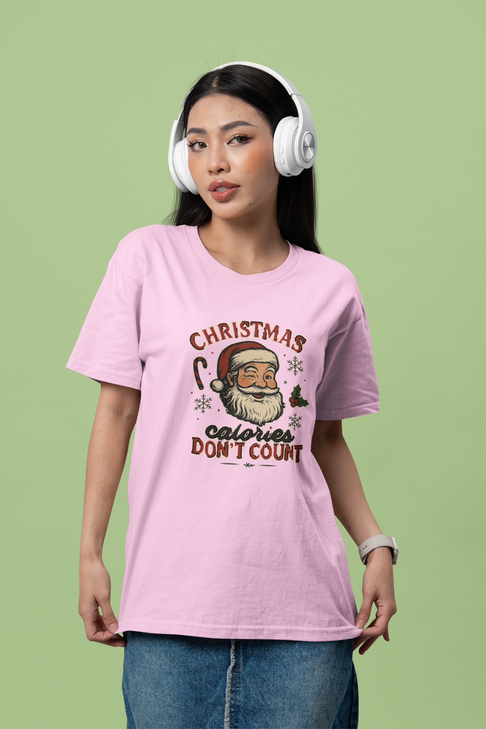 Christmas Calories Don't Count Tee — Vintage Santa Holiday T‑Shirt