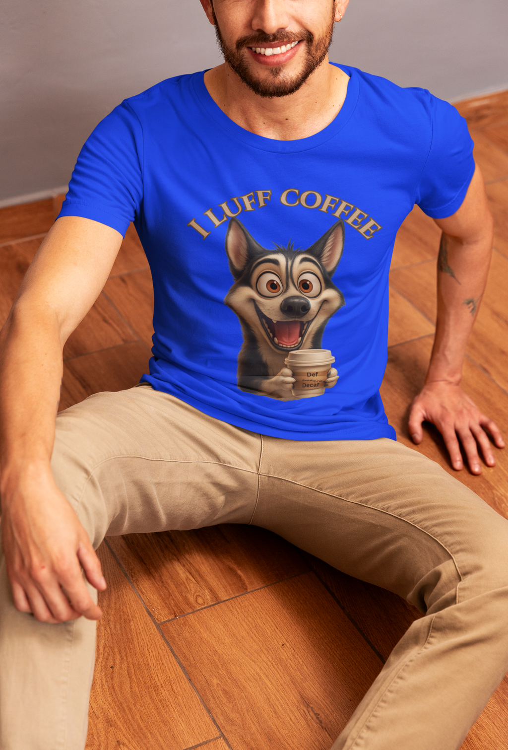 Funny Coffee Lover Tee | I Luff Coffee Unisex Jersey Short Sleeve T-Shirt