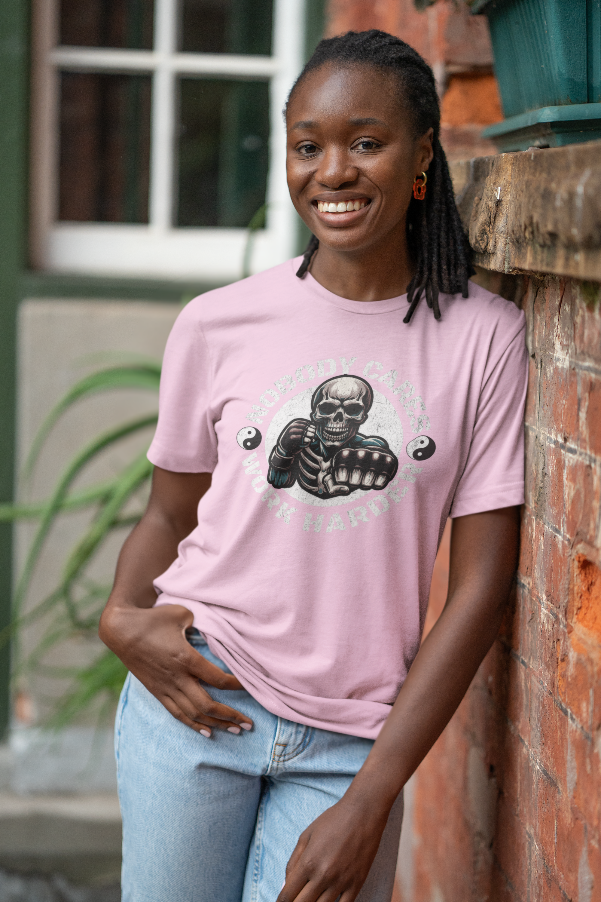 Nobody Cares Work Harder Skull T-Shirt