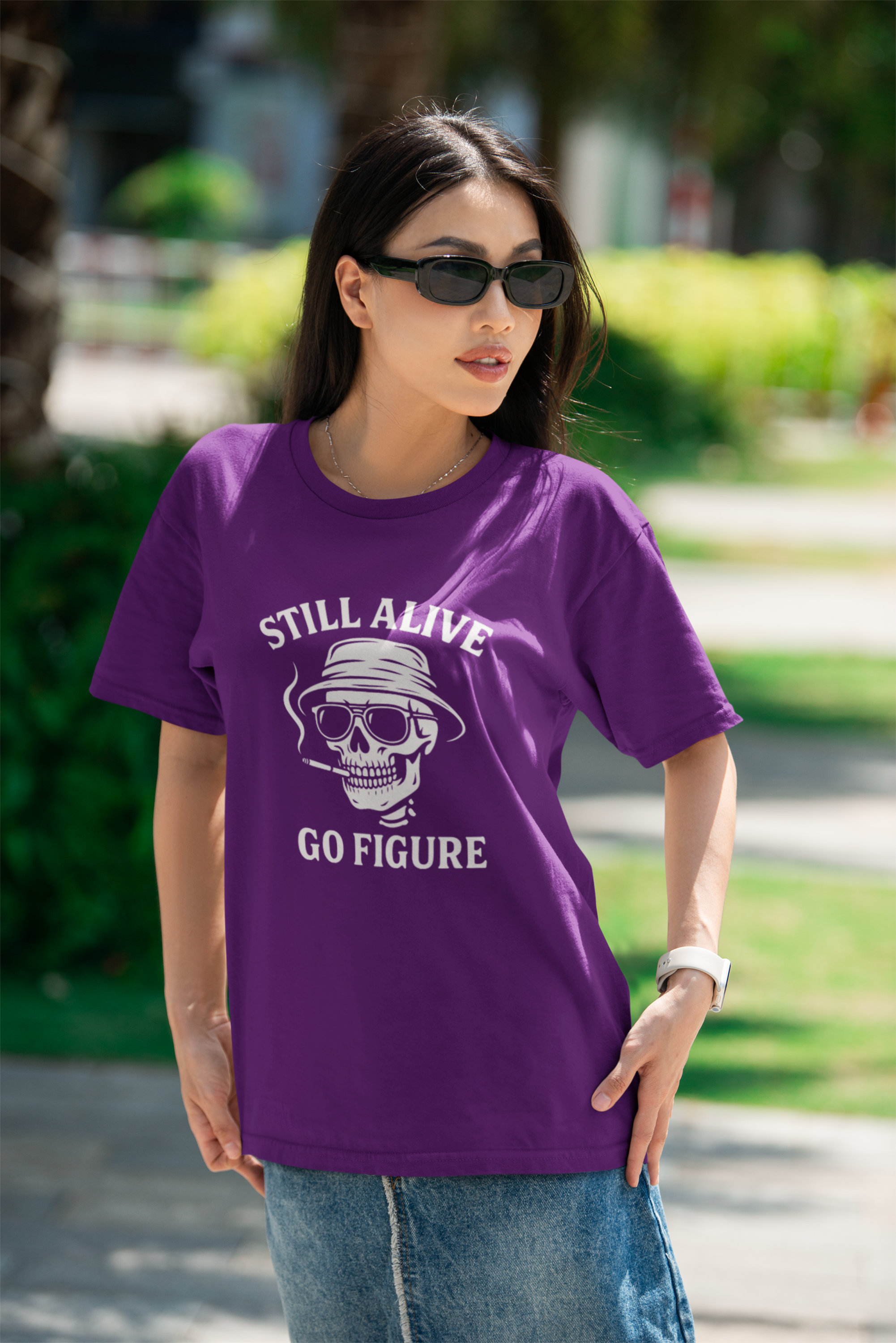 Still Alive Skull Tee — "Still Alive Go Figure" Graphic T-Shirt