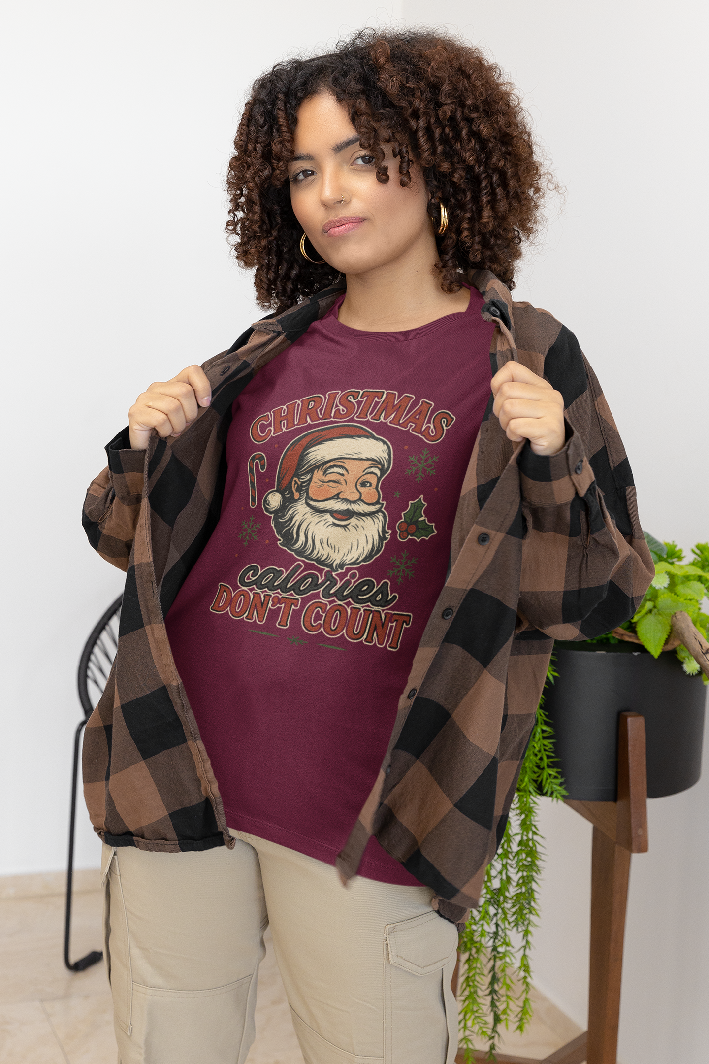 Christmas Calories Don't Count Tee — Vintage Santa Holiday T‑Shirt