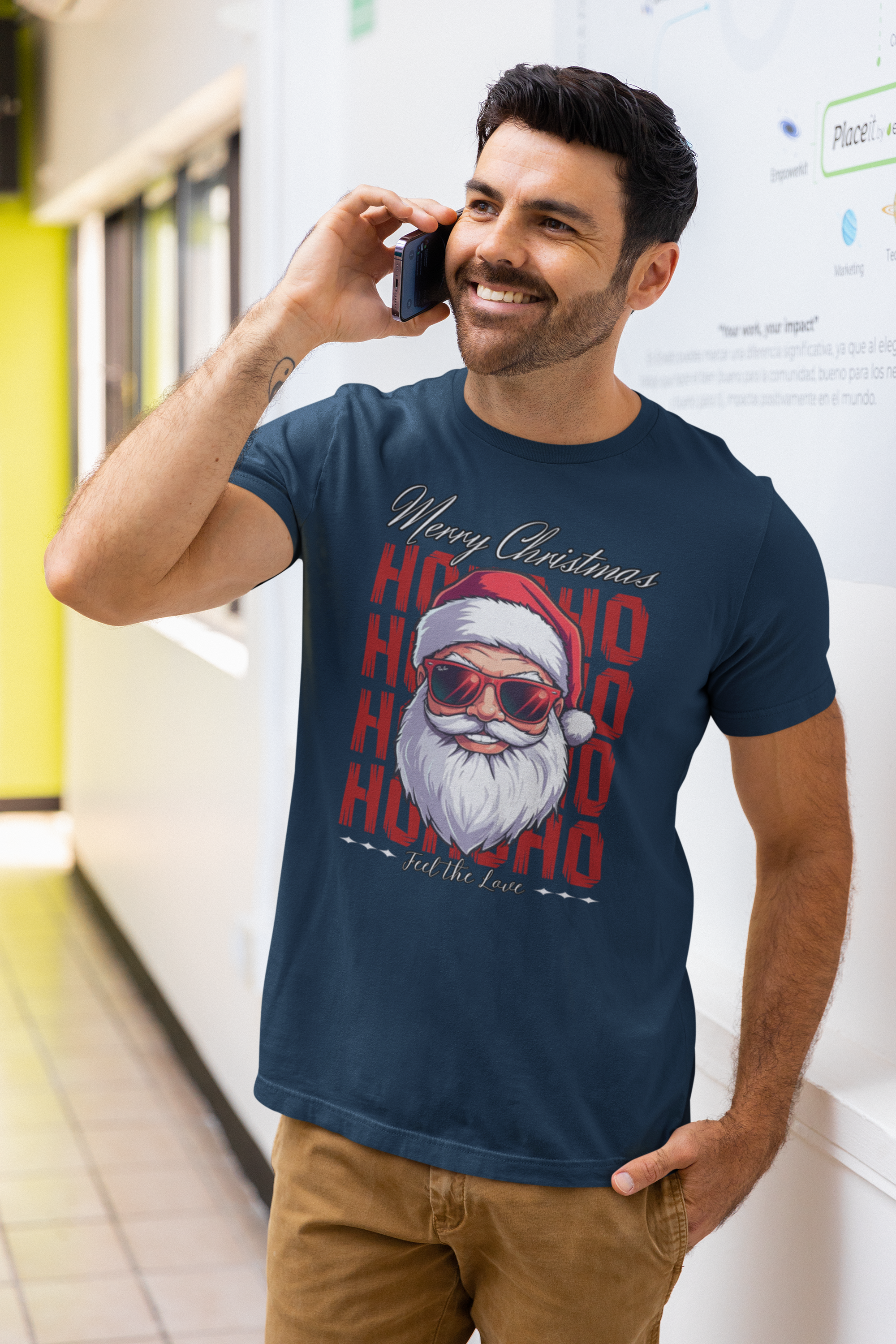 Ho Ho Ho Santa Sunglasses Christmas Tee — "Merry Christmas" Graphic Shirt