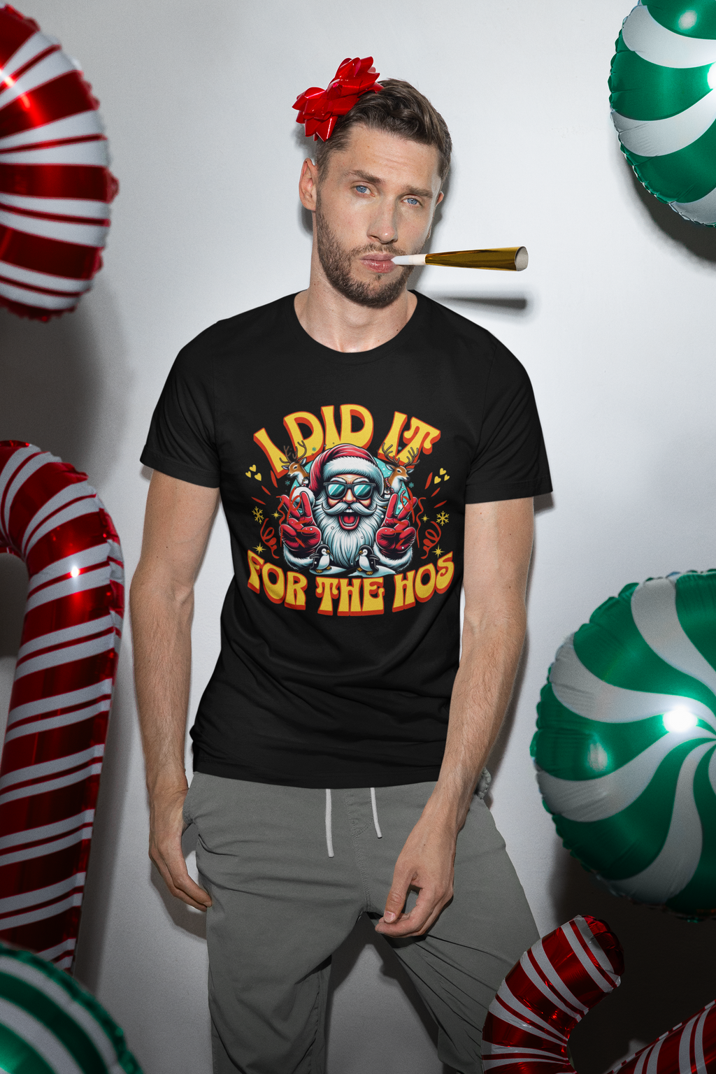 Funny Holiday T-Shirt - "I Did It for the Ho's" Unisex Jersey Tee