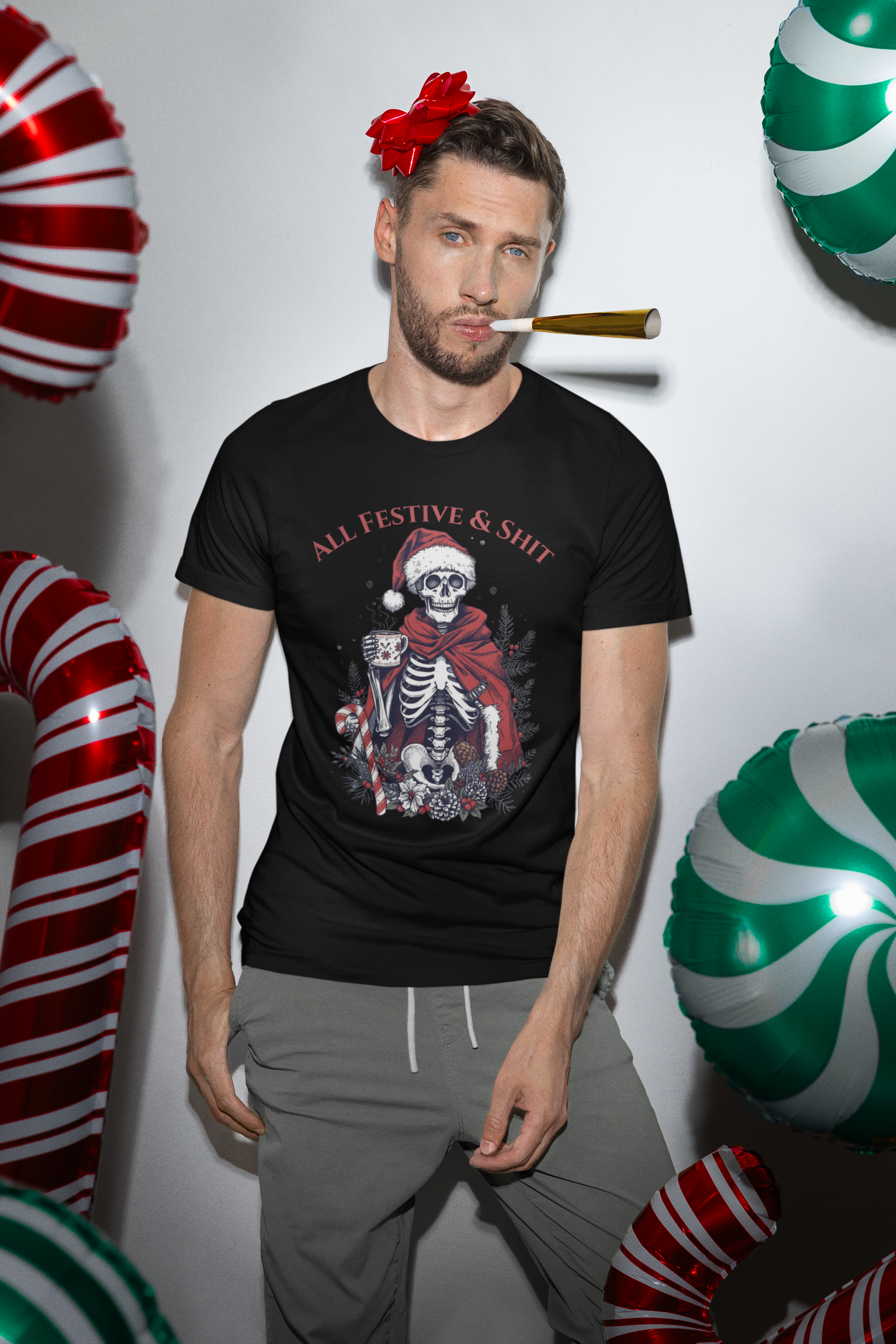 All Festive & Shit Skeleton Christmas Tee