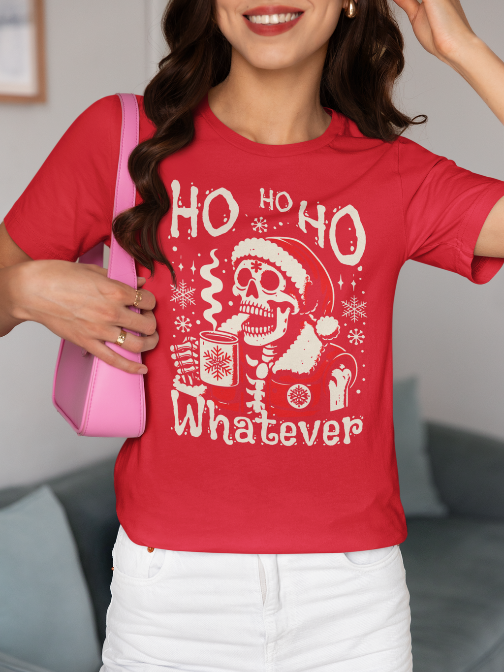 Skull Santa 'Ho Ho Whatever' Christmas Tee