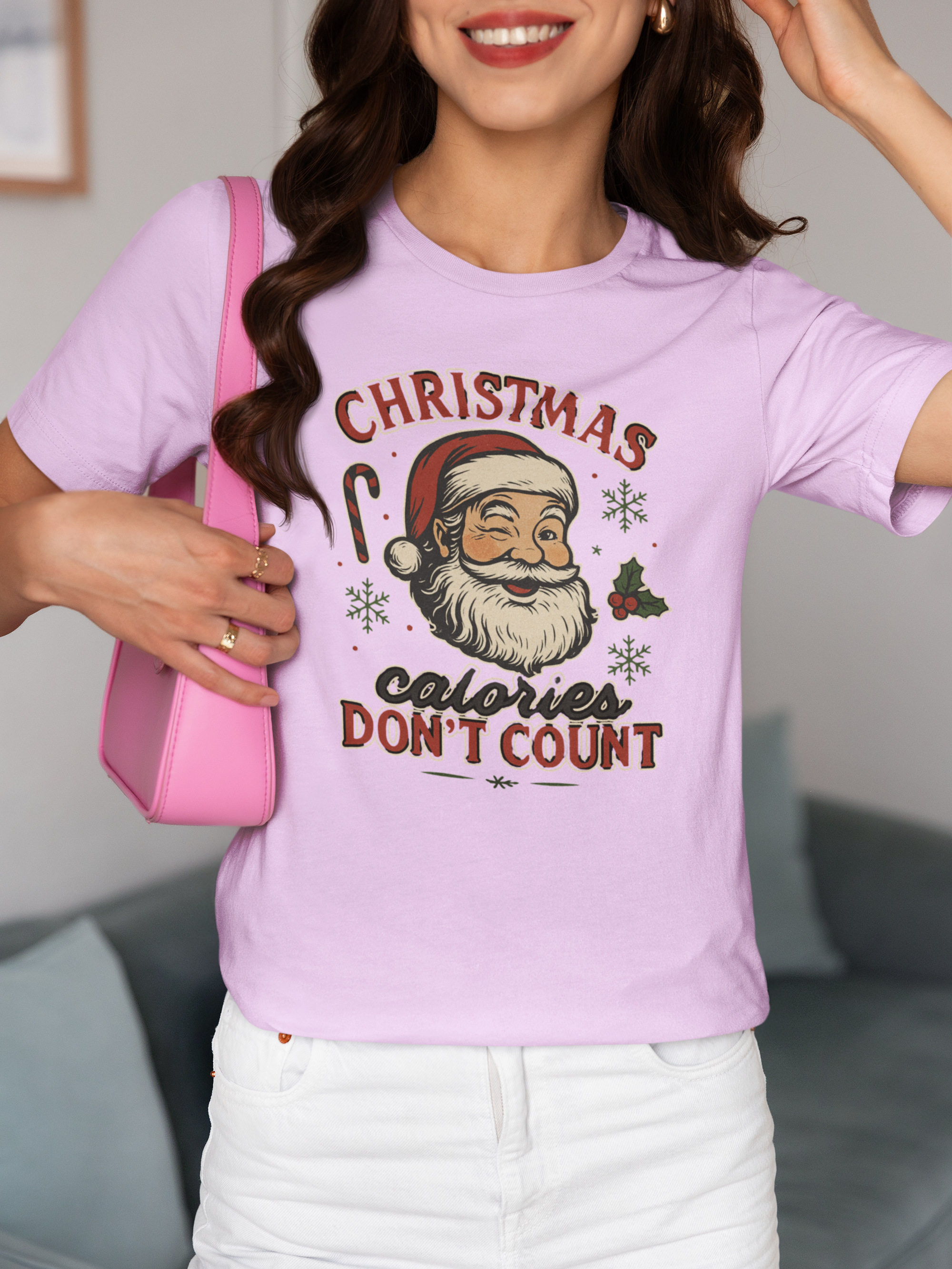 Christmas Calories Don't Count Tee — Vintage Santa Holiday T‑Shirt