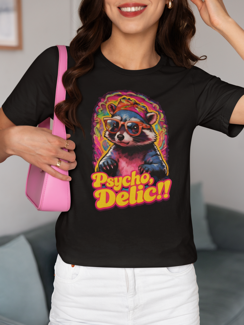 Stay Groovy Raccoon Tee - Unisex Jersey Short Sleeve T-Shirt