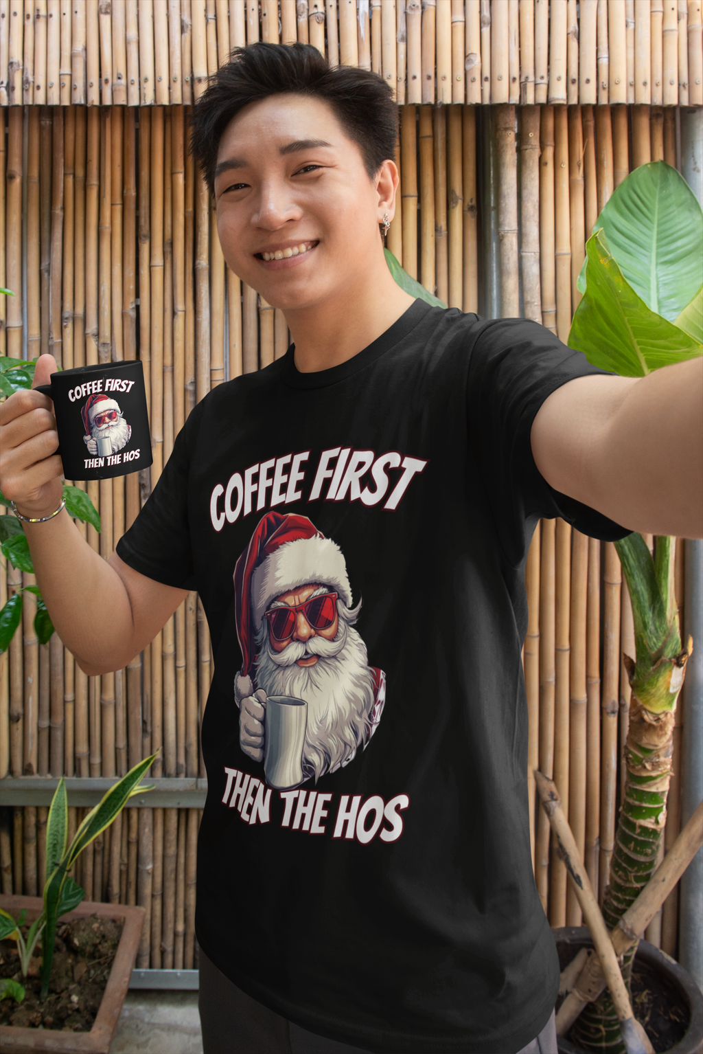 Festive Santa Coffee Tee