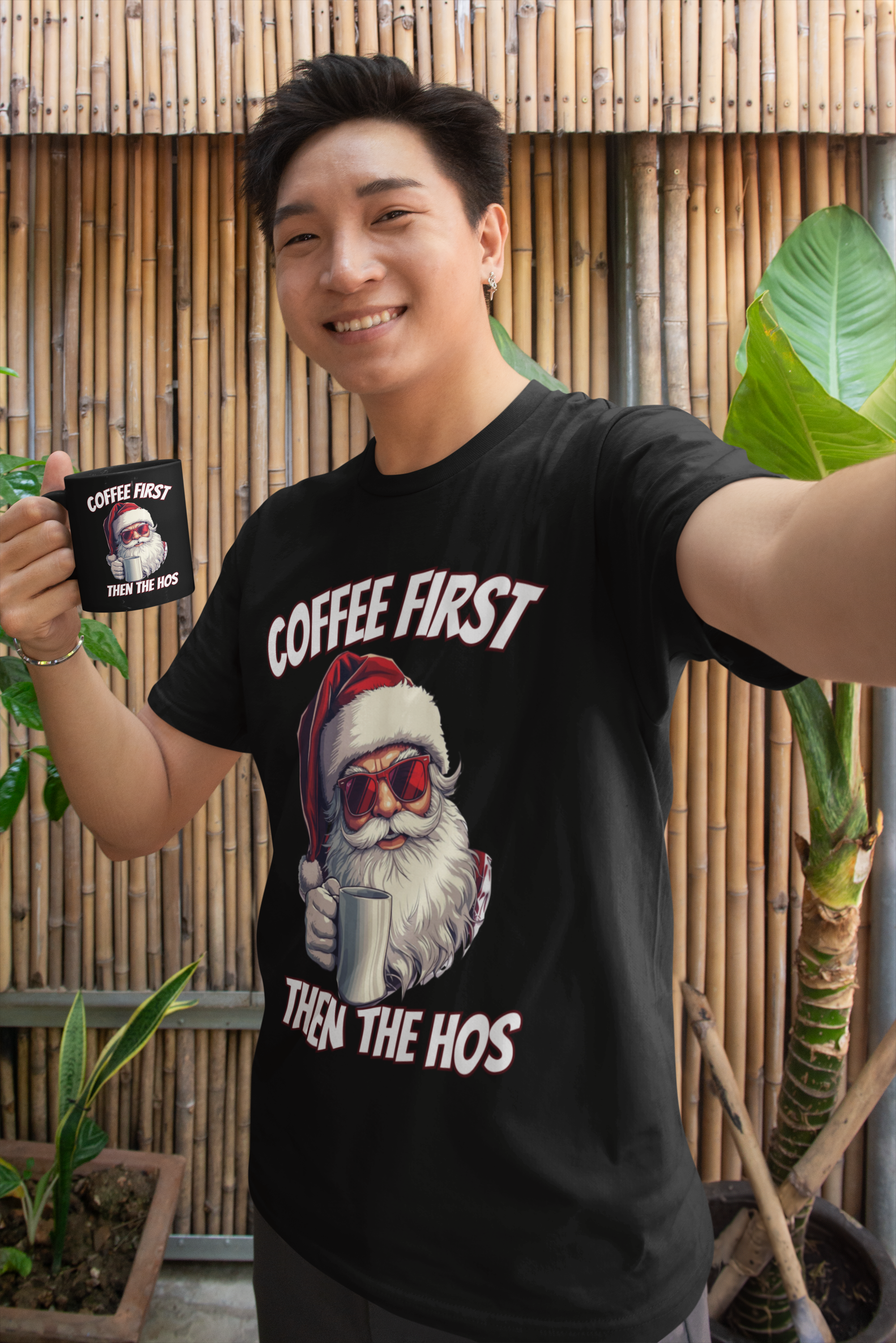 Festive Santa Coffee Tee