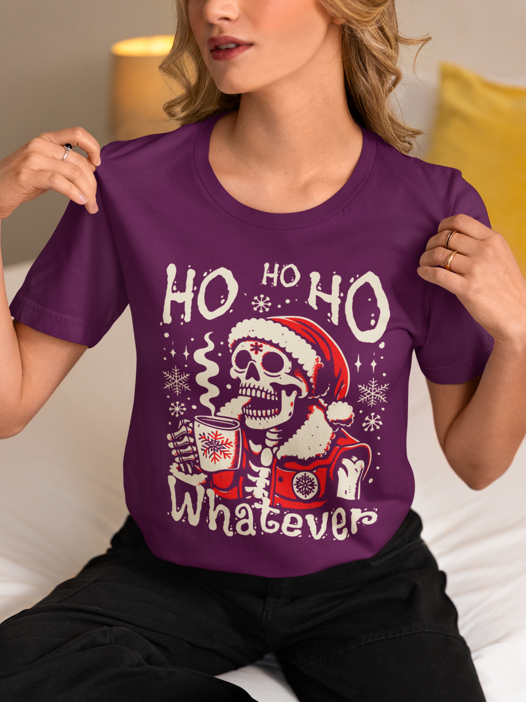 Skull Santa 'Ho Ho Whatever' Christmas Tee