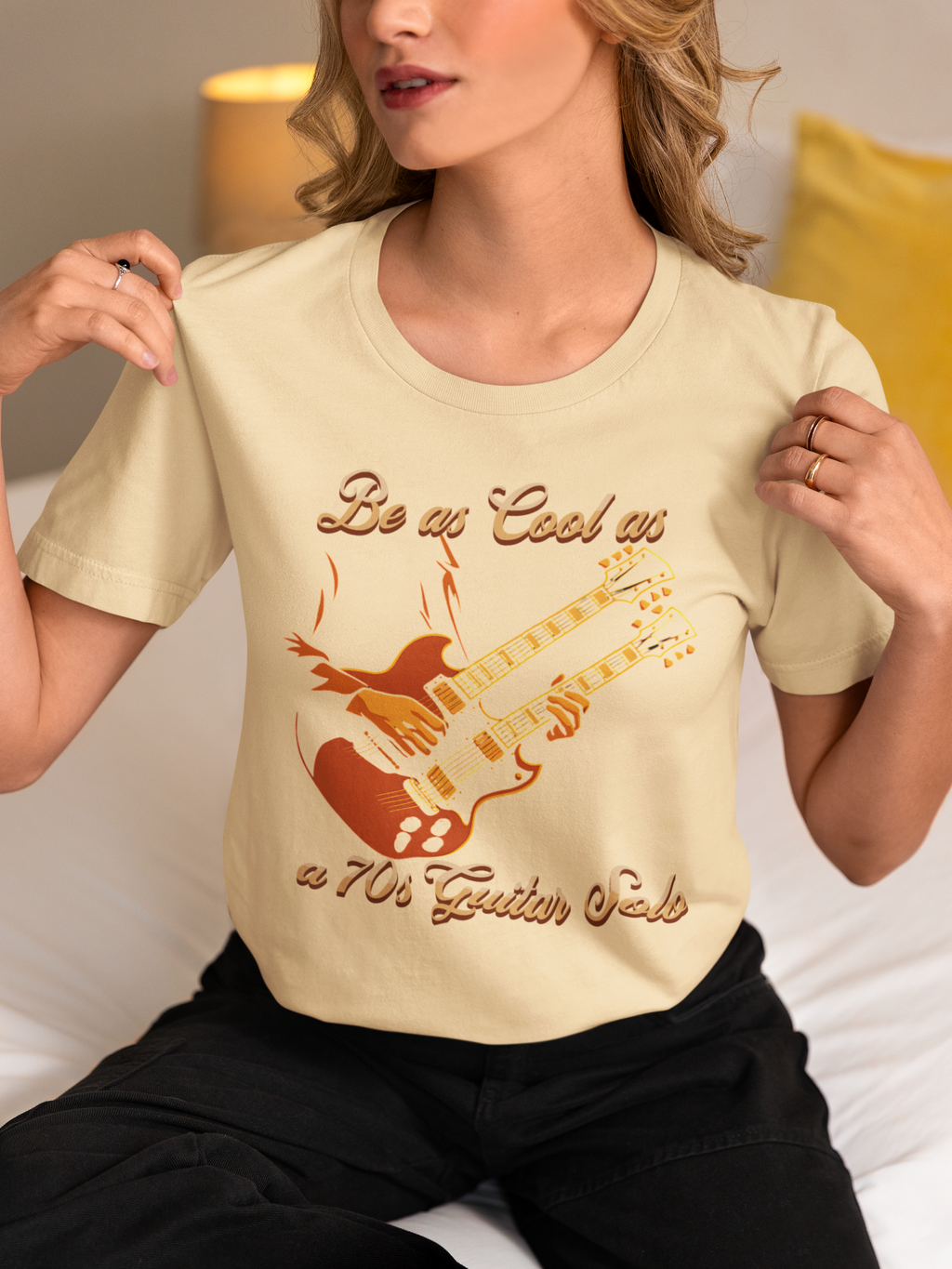 Retro Guitar Solo Tee - 'Be as Cool as a 70s Guitar Solo' Unisex Jersey Short Sleeve