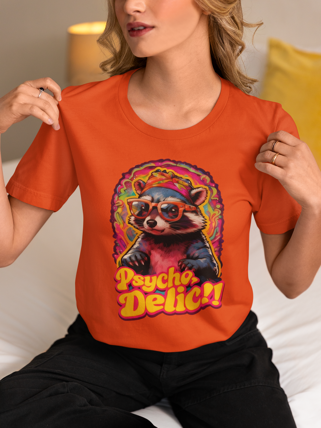 Stay Groovy Raccoon Tee - Unisex Jersey Short Sleeve T-Shirt