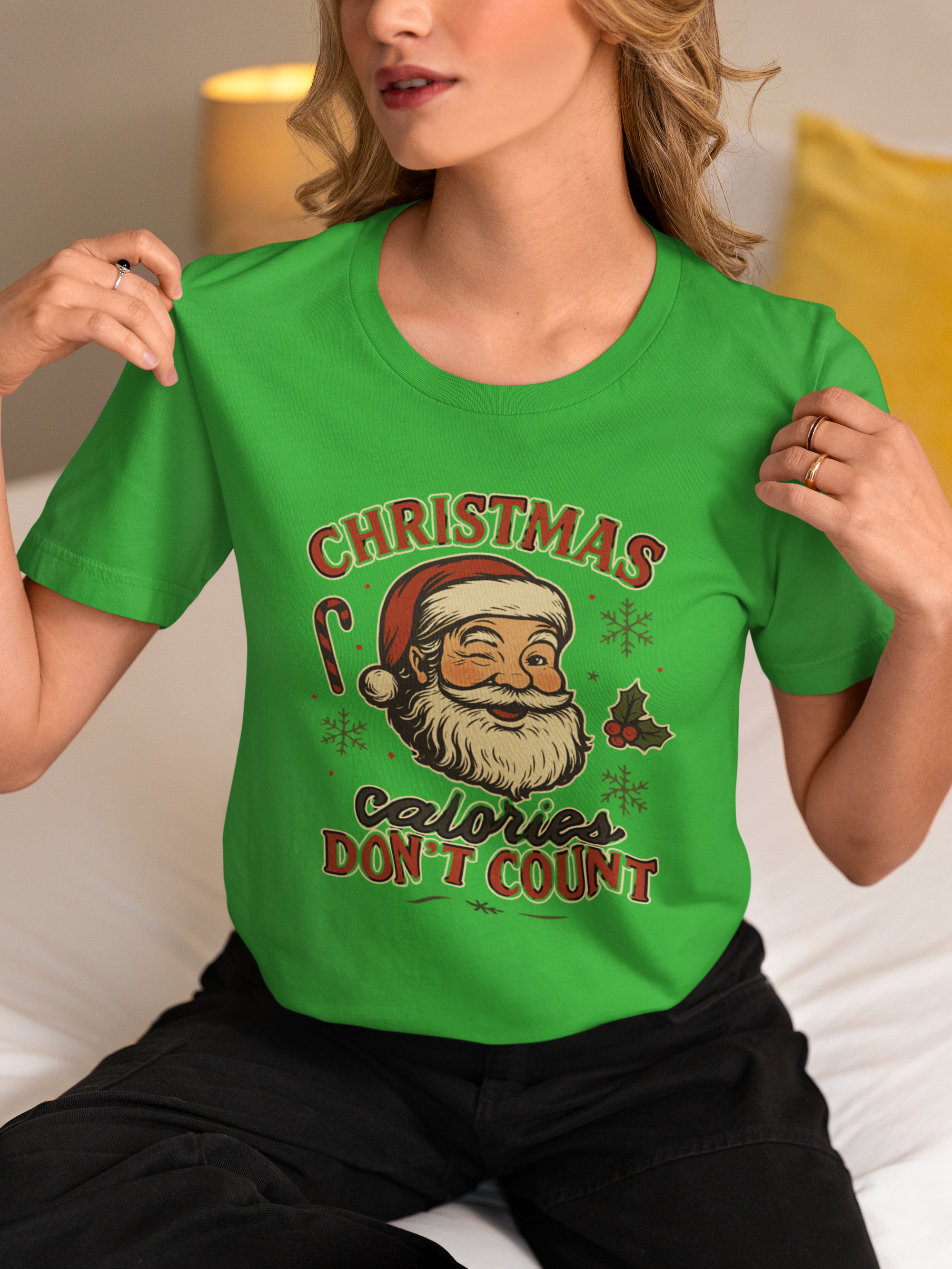 Christmas Calories Don't Count Tee — Vintage Santa Holiday T‑Shirt