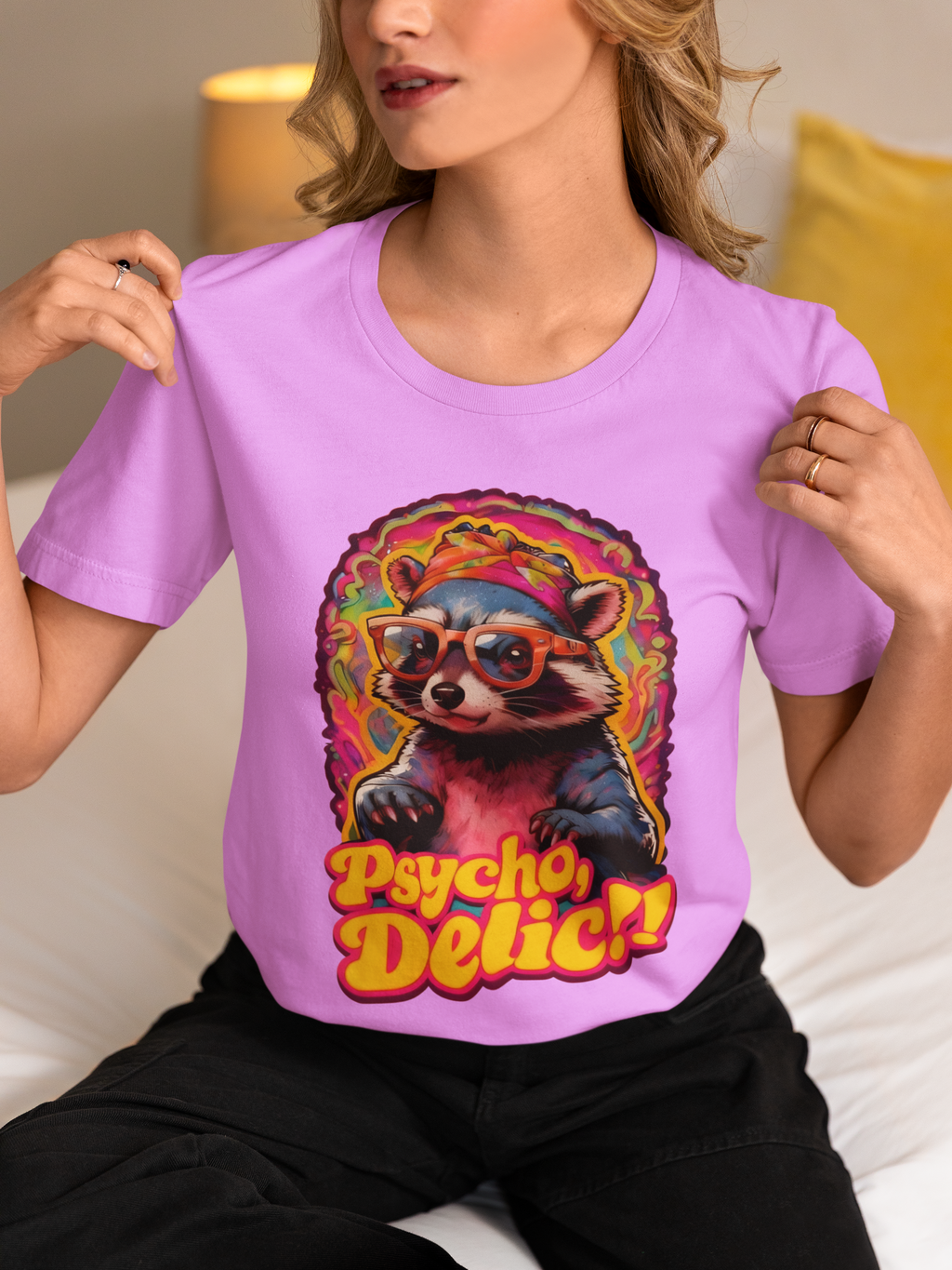 Psycho Delic Raccoon Tee - Unisex Jersey Short Sleeve T-Shirt