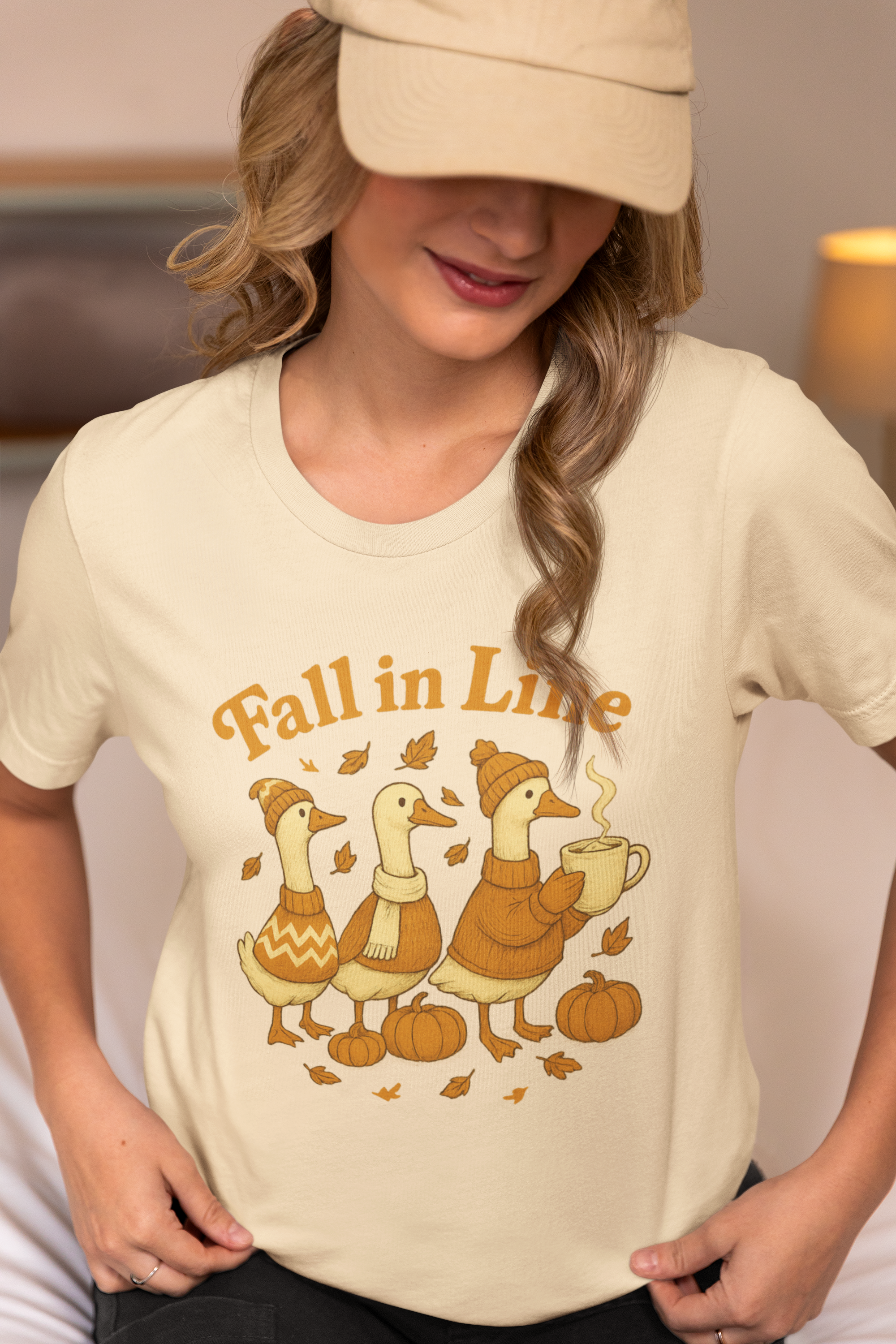 Fall in Line Unisex Tee - Cozy Autumn Graphic T-Shirt