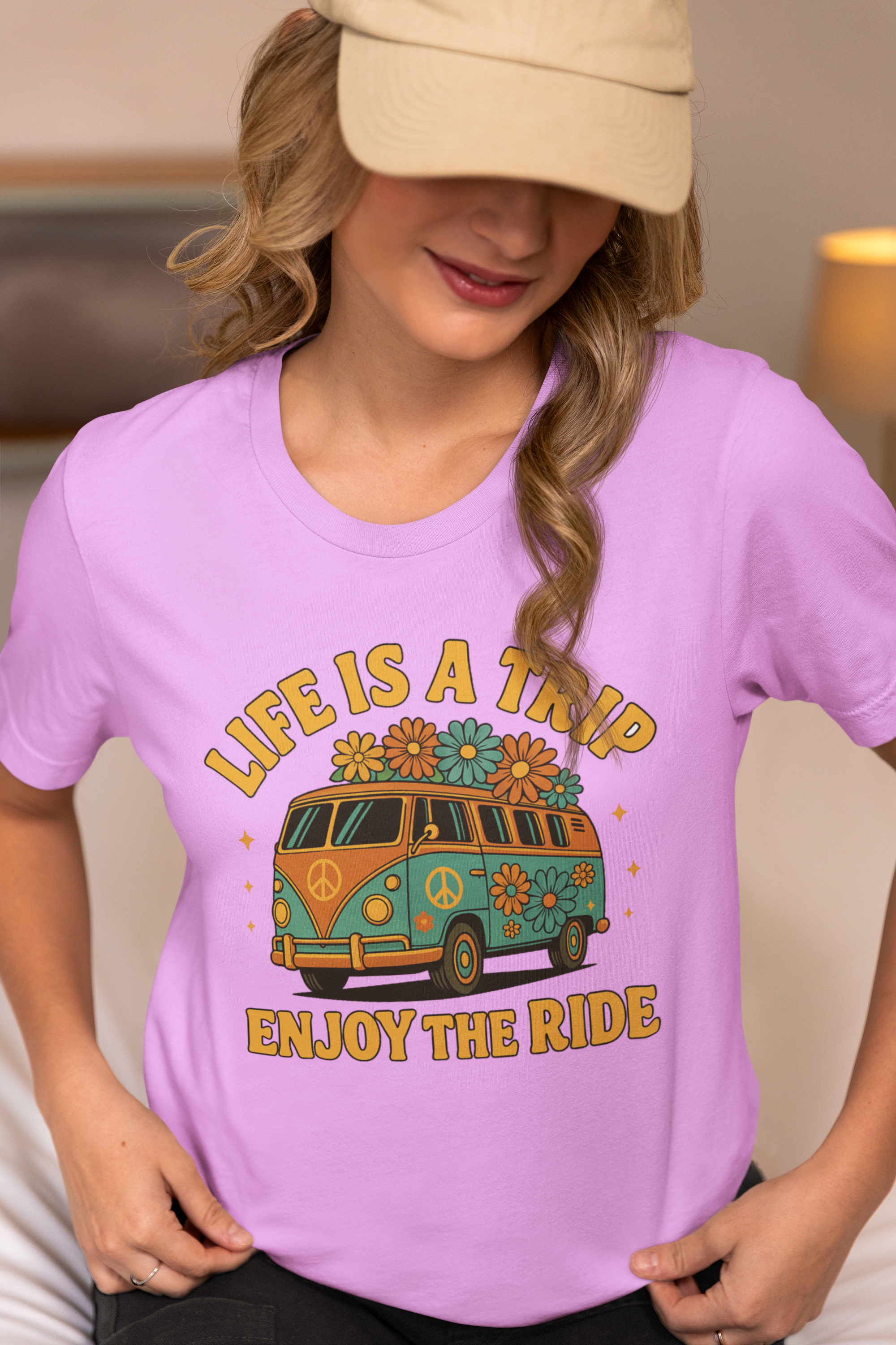 Retro Peace Van T-Shirt - "Life is a Trip, Enjoy the Ride"