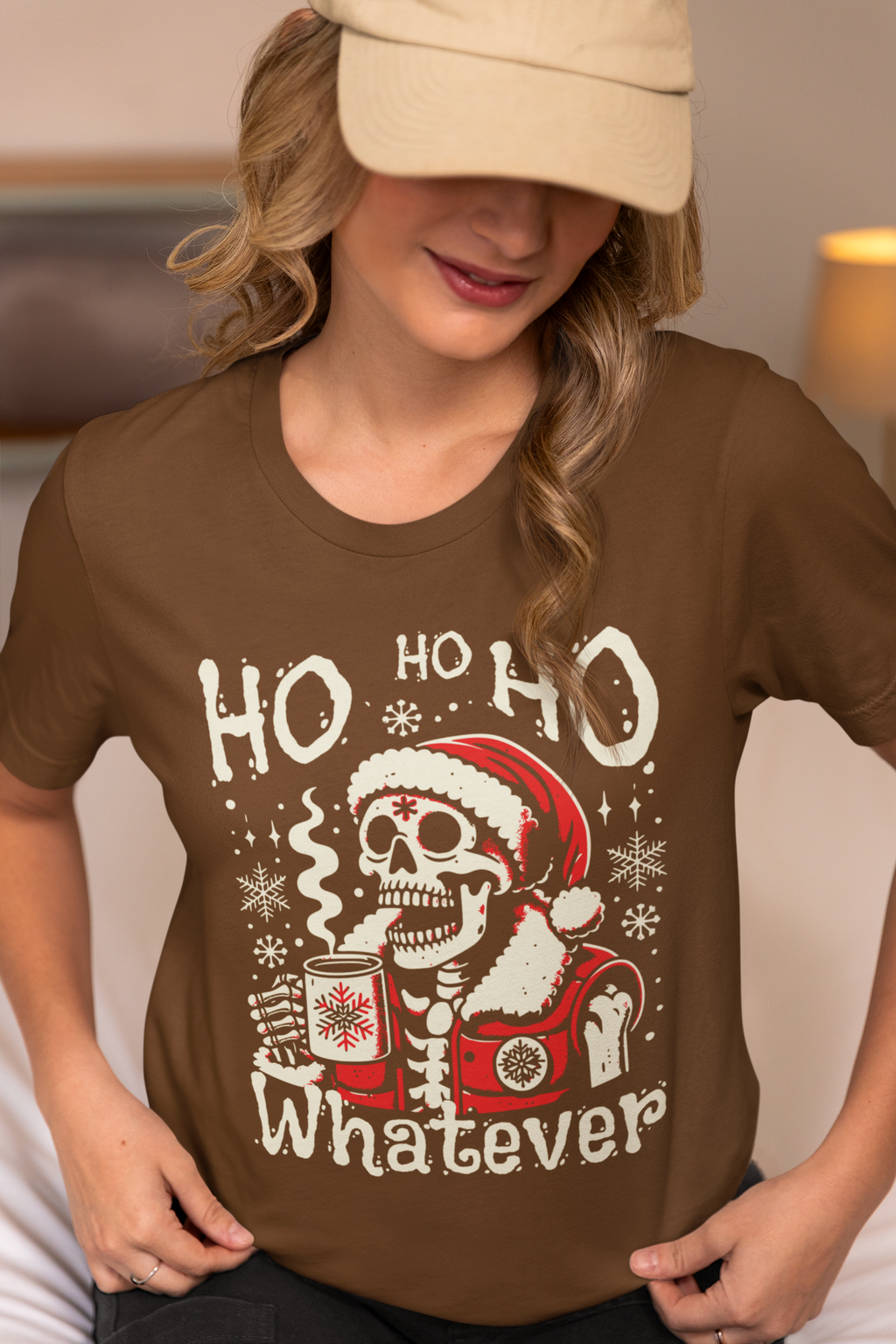 Skull Santa 'Ho Ho Whatever' Christmas Tee
