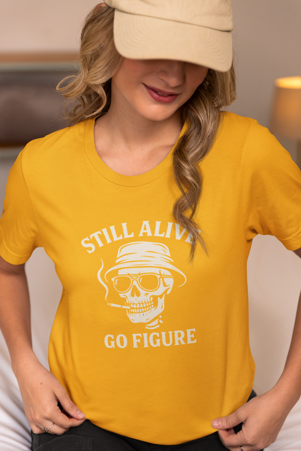 Still Alive Skull Tee — "Still Alive Go Figure" Graphic T-Shirt
