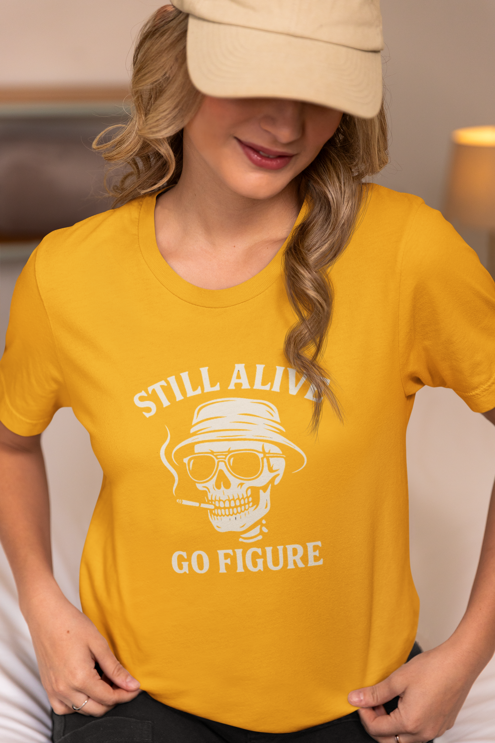 Still Alive Skull Tee — "Still Alive Go Figure" Graphic T-Shirt