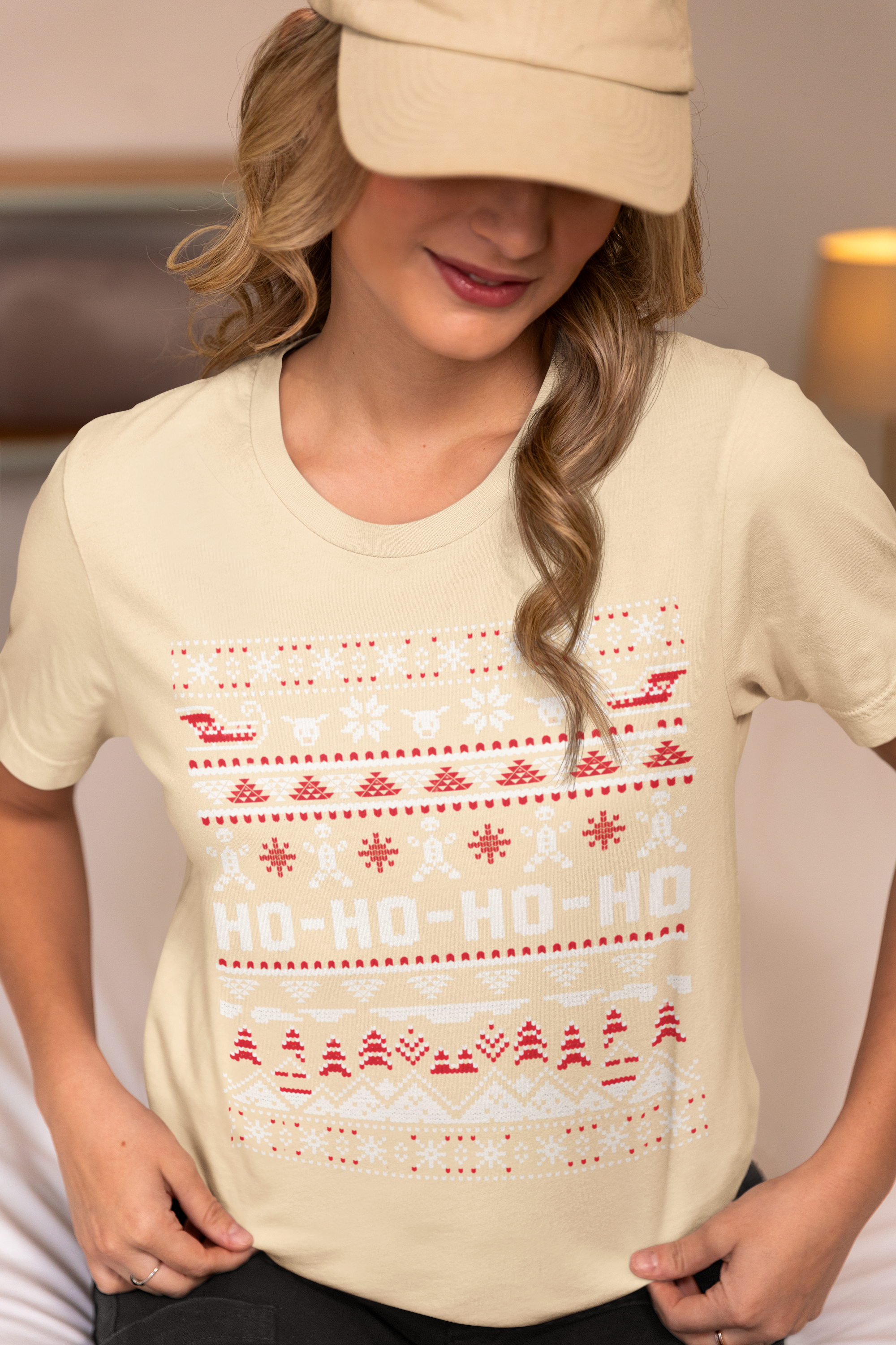 Ho-Ho-Ho Holiday Tee — Festive Christmas Sweater Print Shirt
