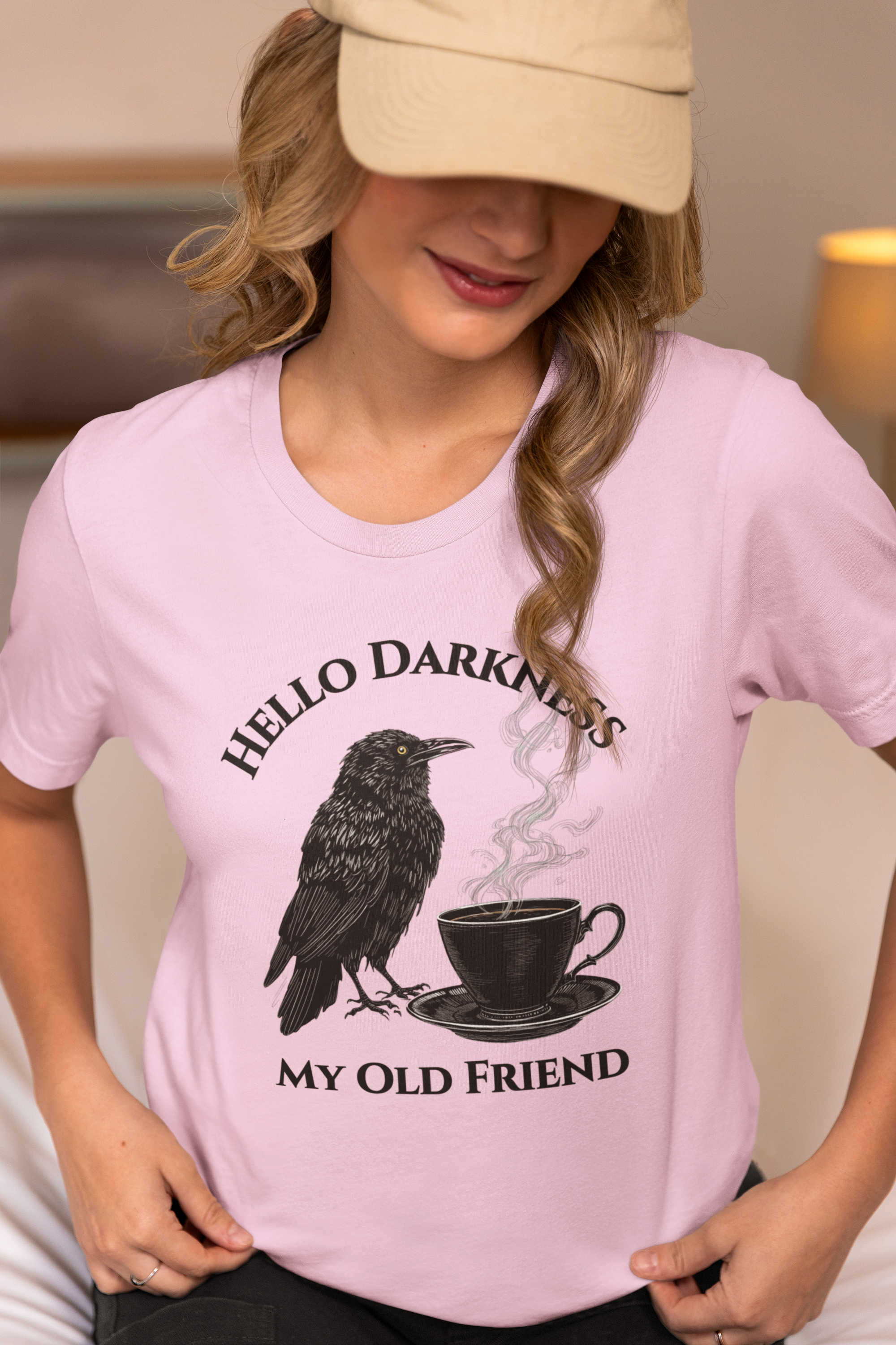 Hello Darkness My Old Friend Raven Coffee Tee