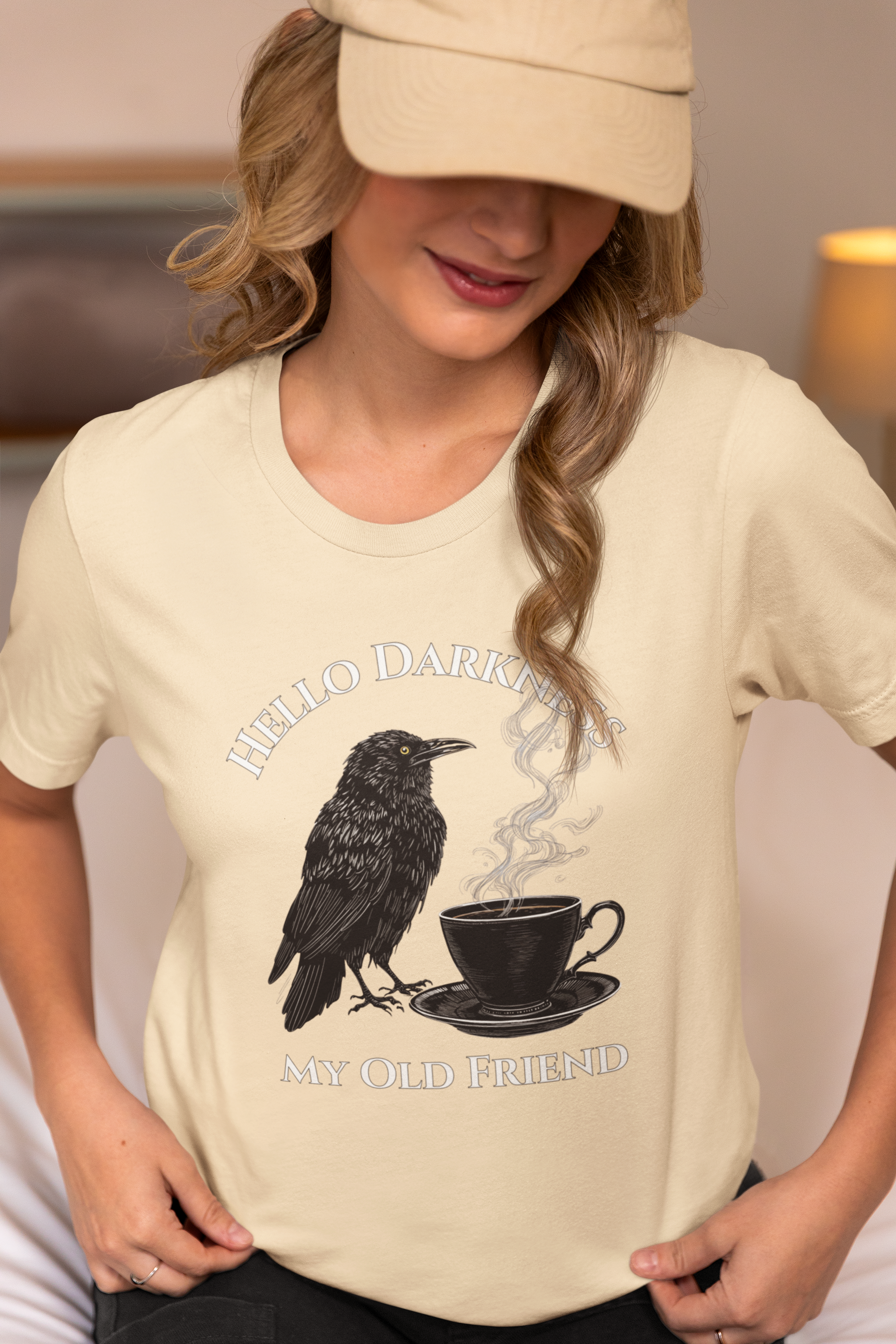 Hello Darkness My Old Friend Raven Coffee T‑Shirt