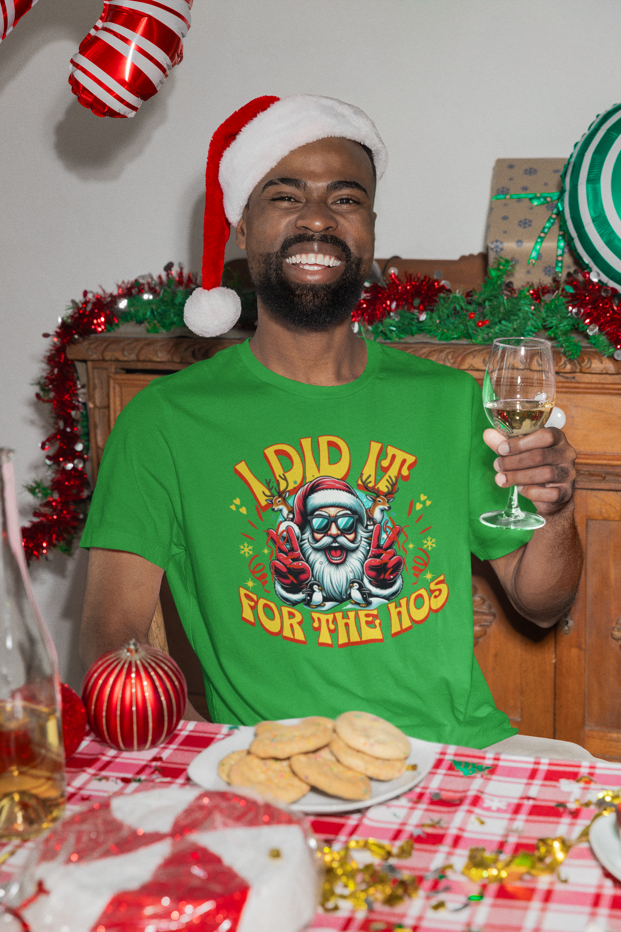 Funny Holiday T-Shirt - "I Did It for the Ho's" Unisex Jersey Tee