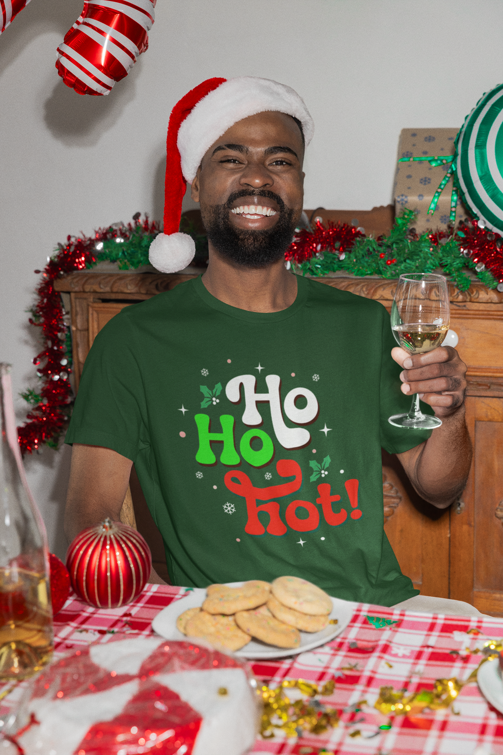 Ho Ho Hot! Christmas Graphic Tee — Funny Holiday T-Shirt