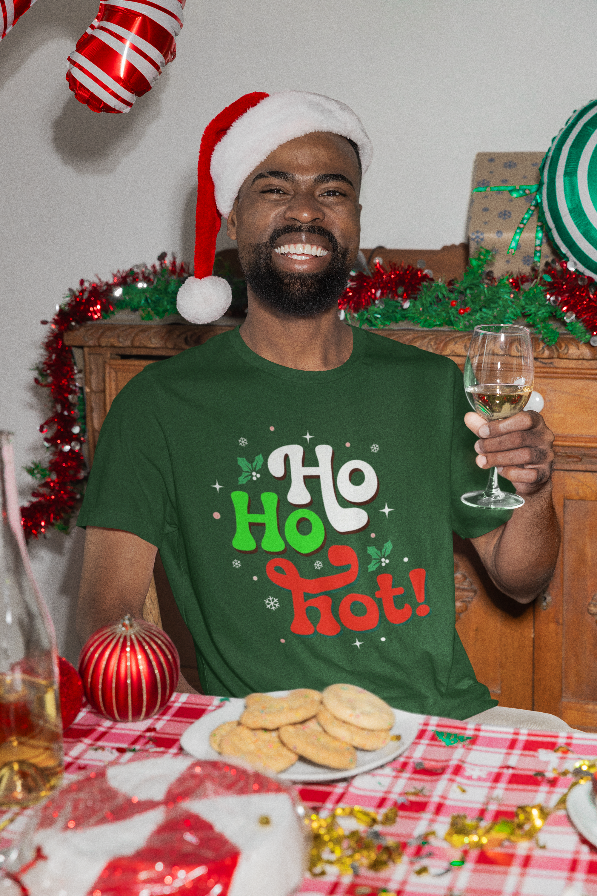 Ho Ho Hot! Christmas Graphic Tee — Funny Holiday T-Shirt