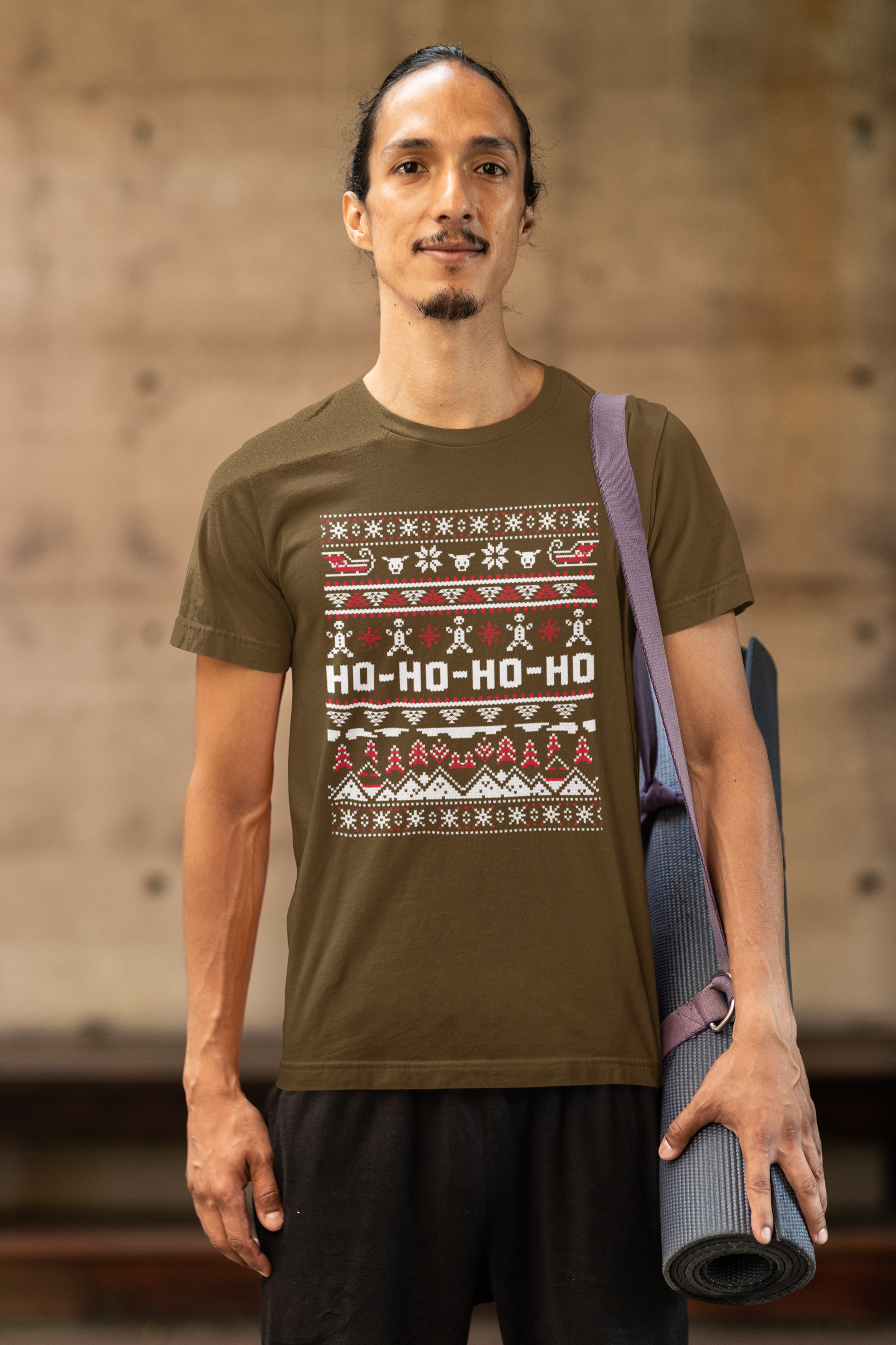 Ho-Ho-Ho Holiday Tee — Festive Christmas Sweater Print Shirt