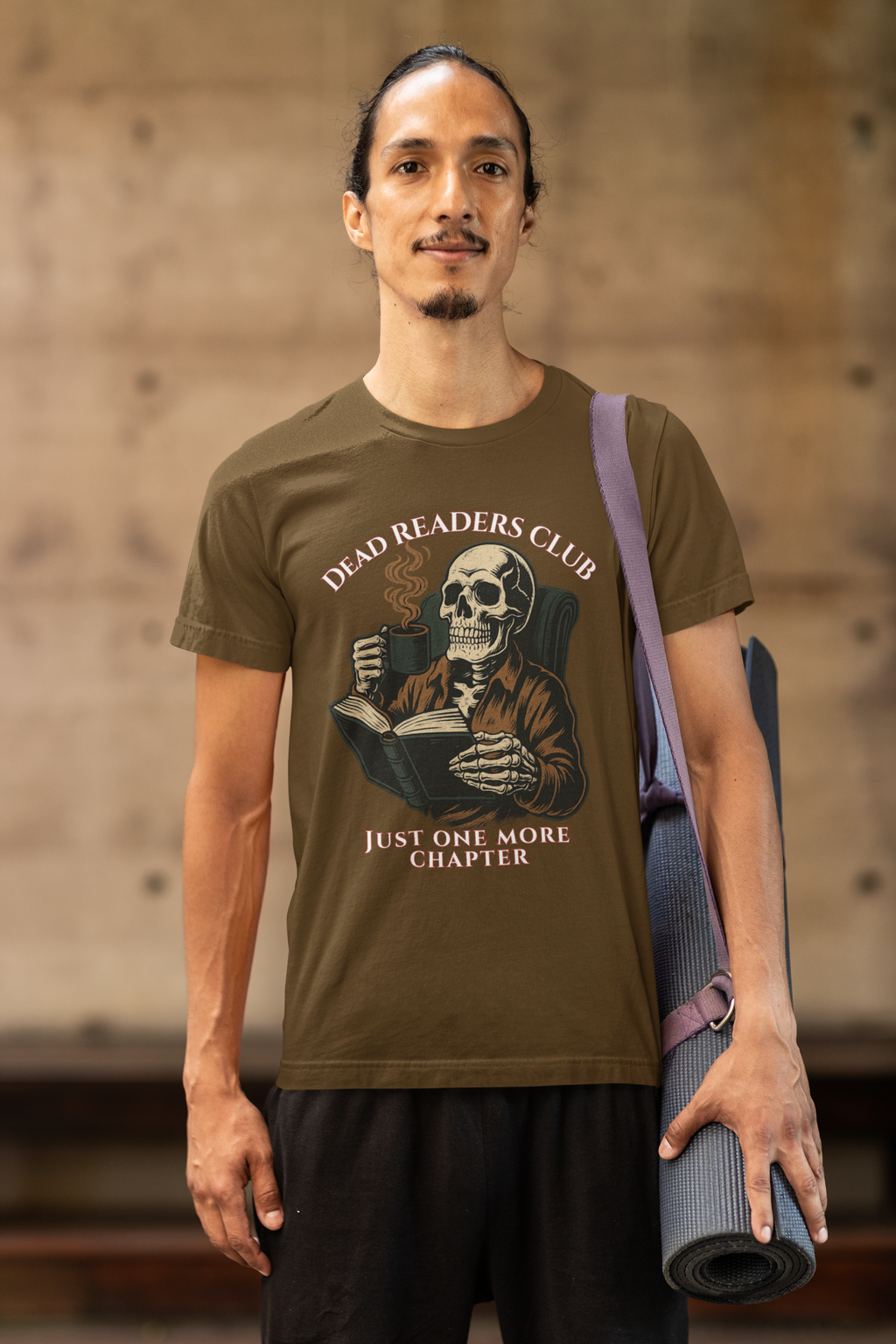 Dead Readers Club T-Shirt — 'Just One More Chapter' Skeleton Reading Tee