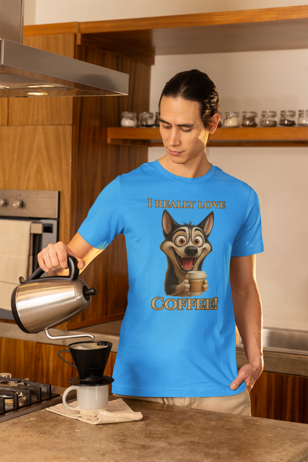 Coffee-Loving Dog Unisex Tee