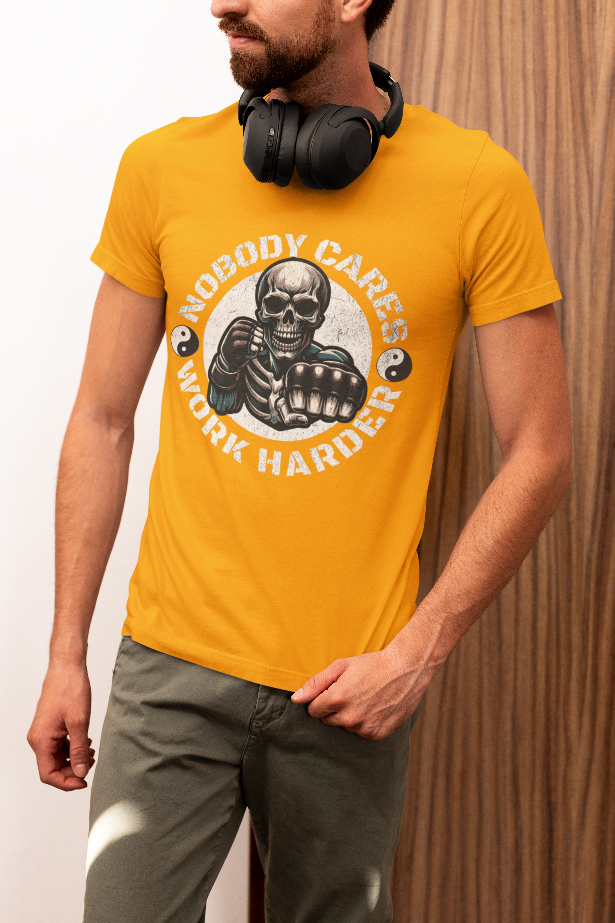 Nobody Cares Work Harder Skull T-Shirt