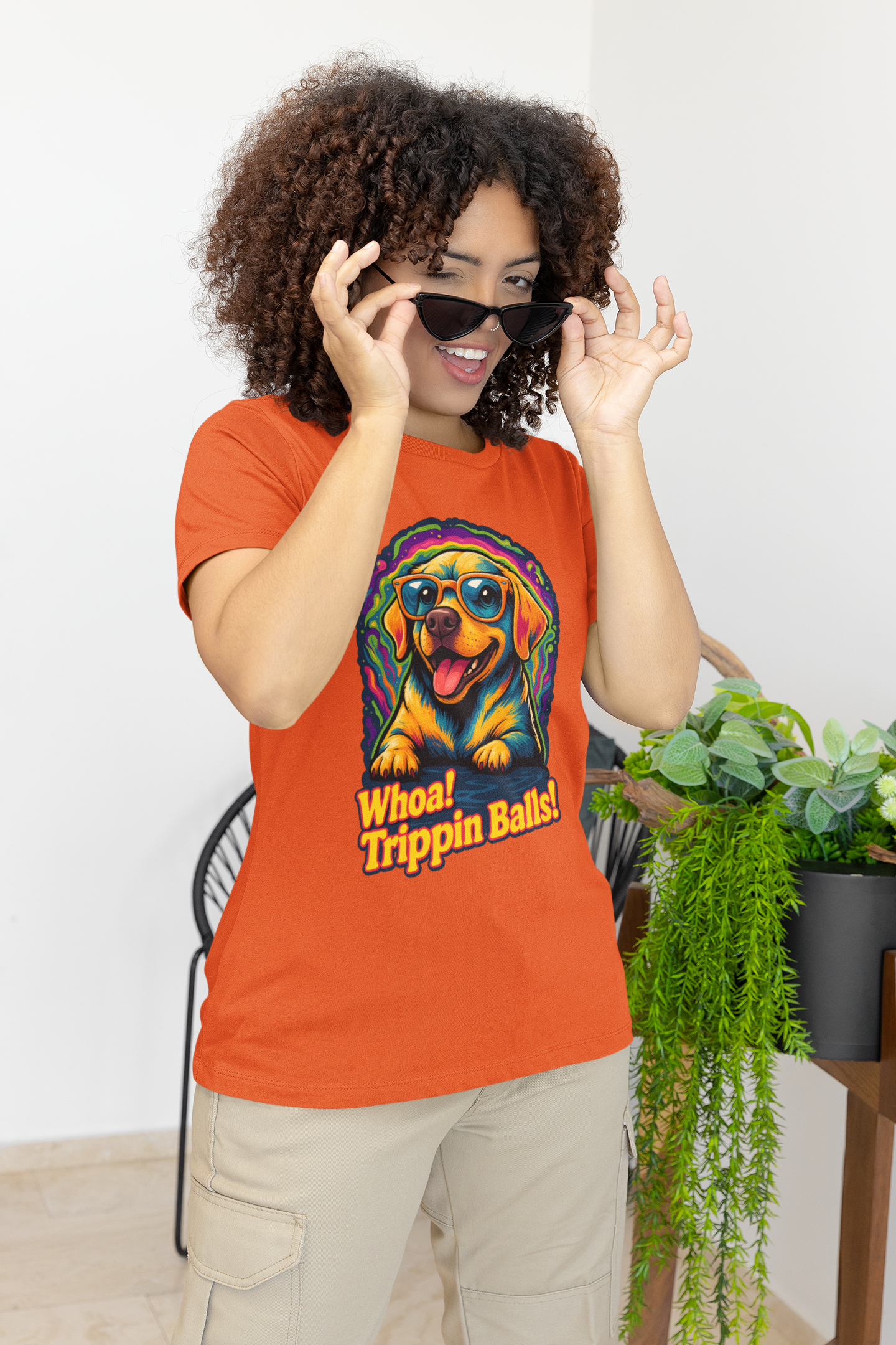 Funny Dog Graphic Tee - "Whoa! Trippin Balls!" Unisex Jersey Shirt