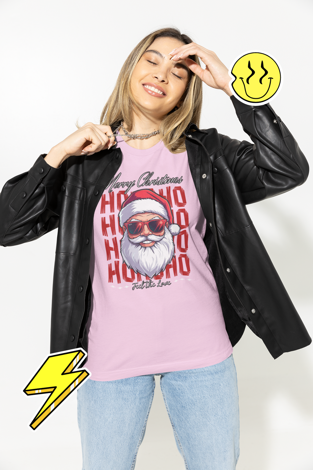 Ho Ho Ho Santa Sunglasses Christmas Tee — "Merry Christmas" Graphic Shirt