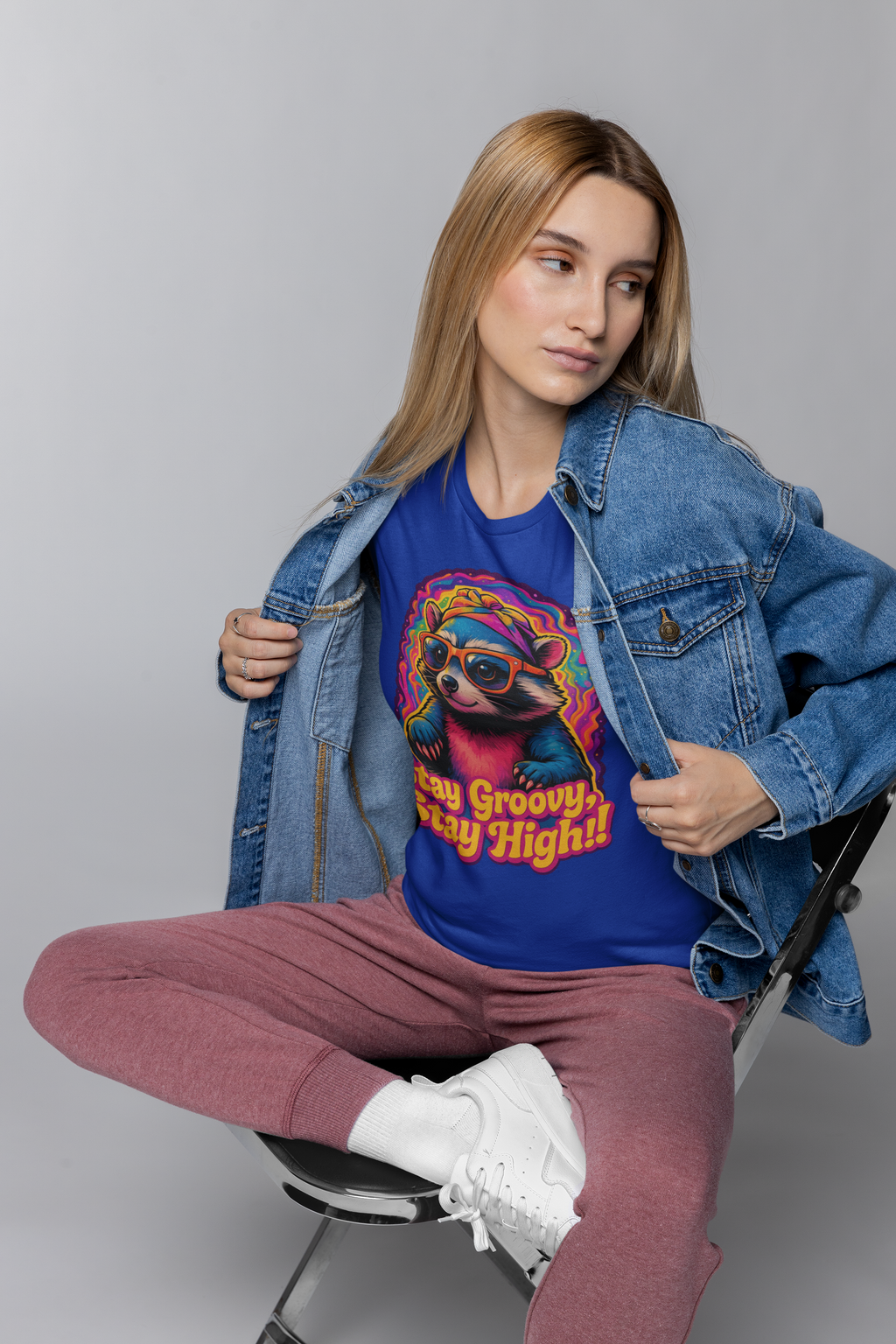 Stay Groovy Raccoon Tee - Unisex Jersey Short Sleeve T-Shirt