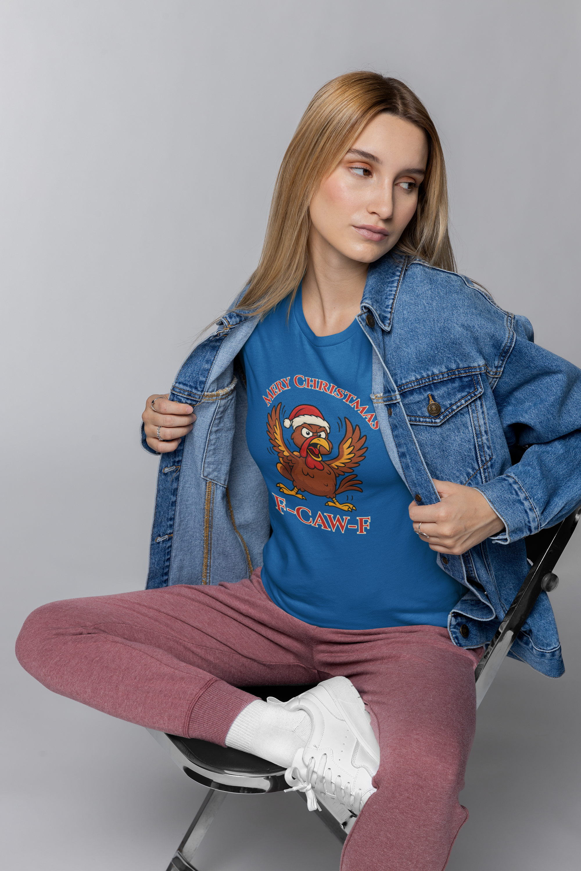 Funny Christmas Turkey Tee - "F-CAW-F" Unisex Short Sleeve T-Shirt