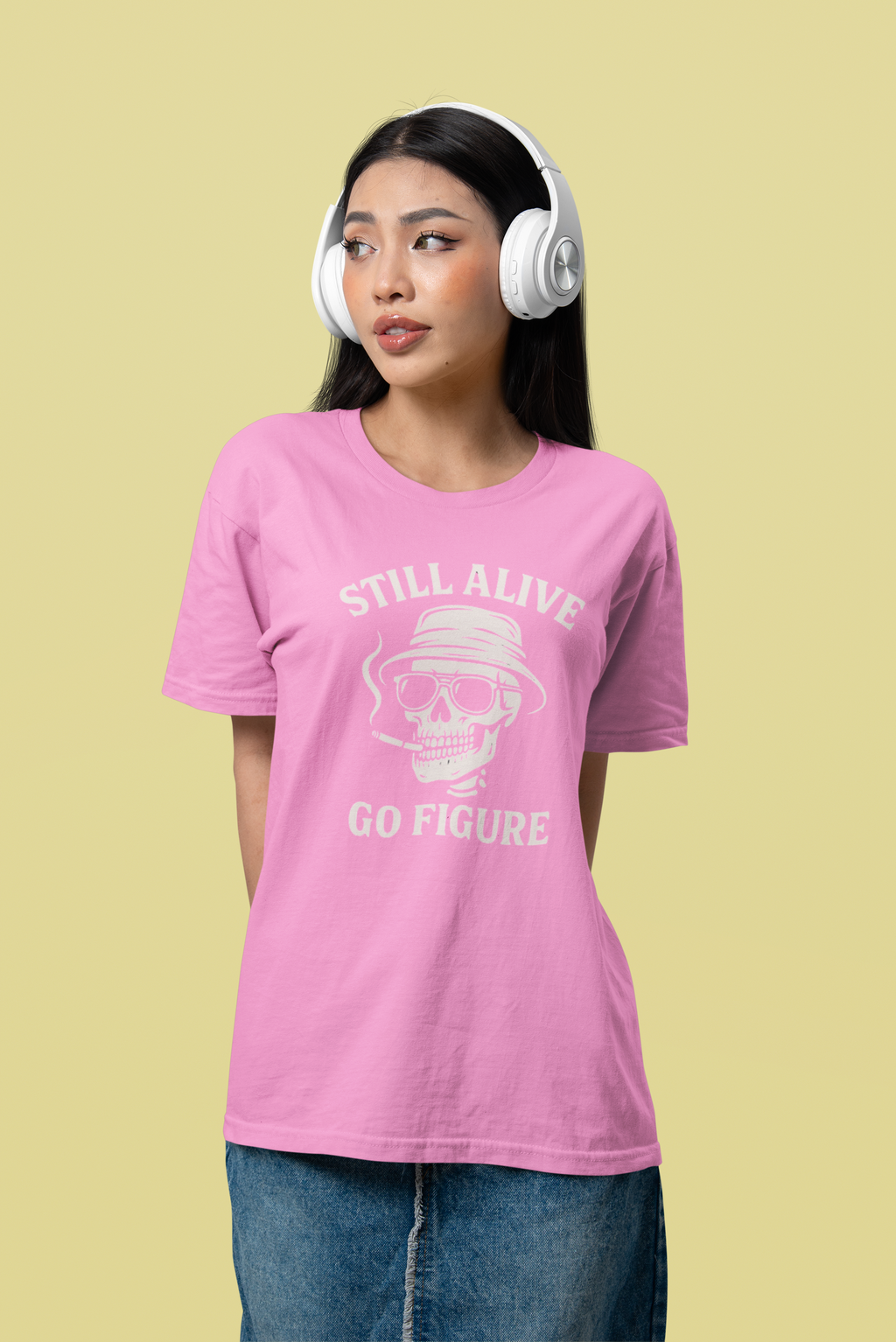 Still Alive Skull Tee — "Still Alive Go Figure" Graphic T-Shirt
